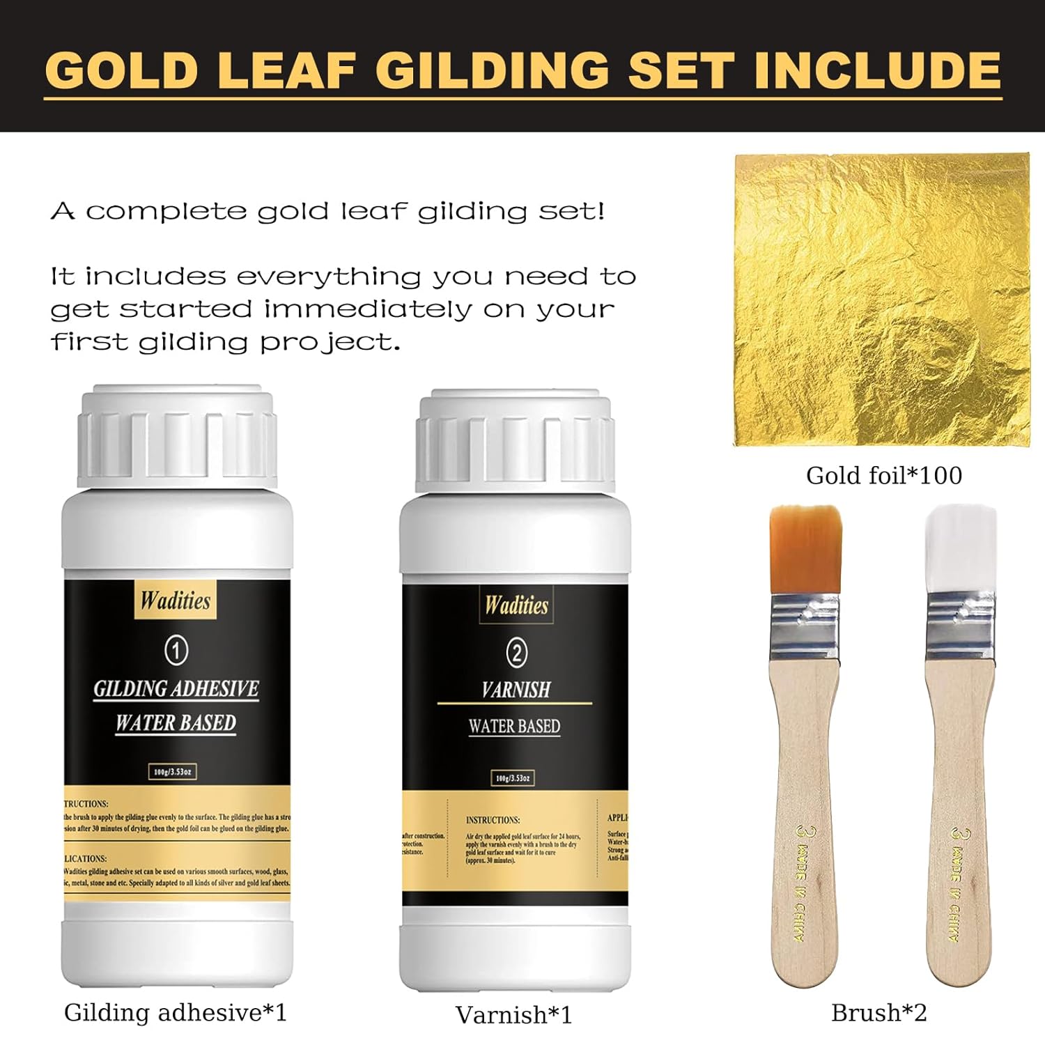 Gold Leaf Gilding Adhesive Set for Arts and Crafts