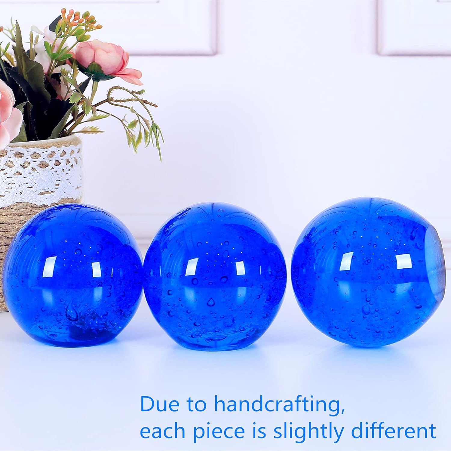 Eustuma Hand Blown Glass Ocean Bubbles Figurine