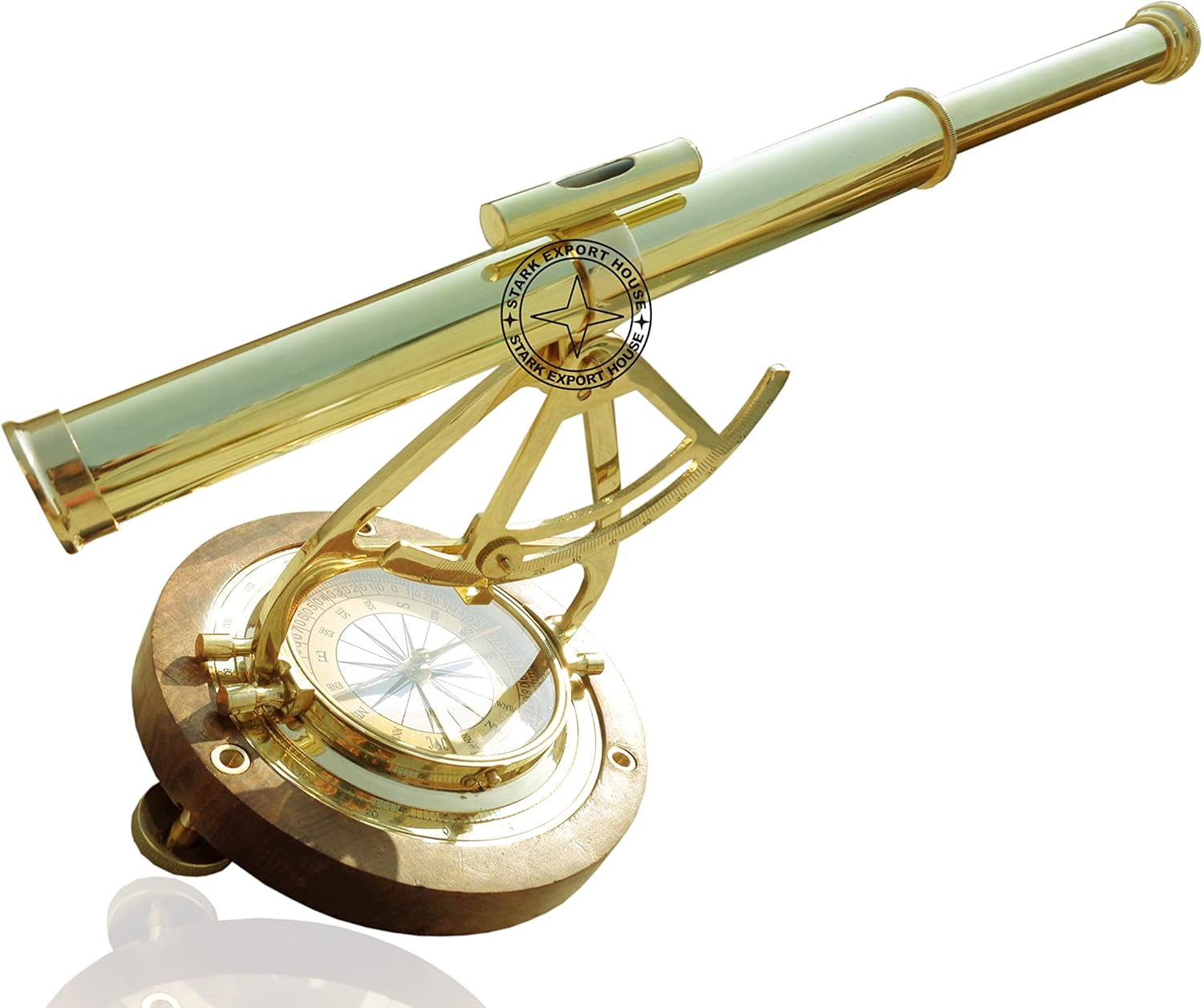 Stark Export House Brass Alidate Chrome Telescope Binoculars with Compass