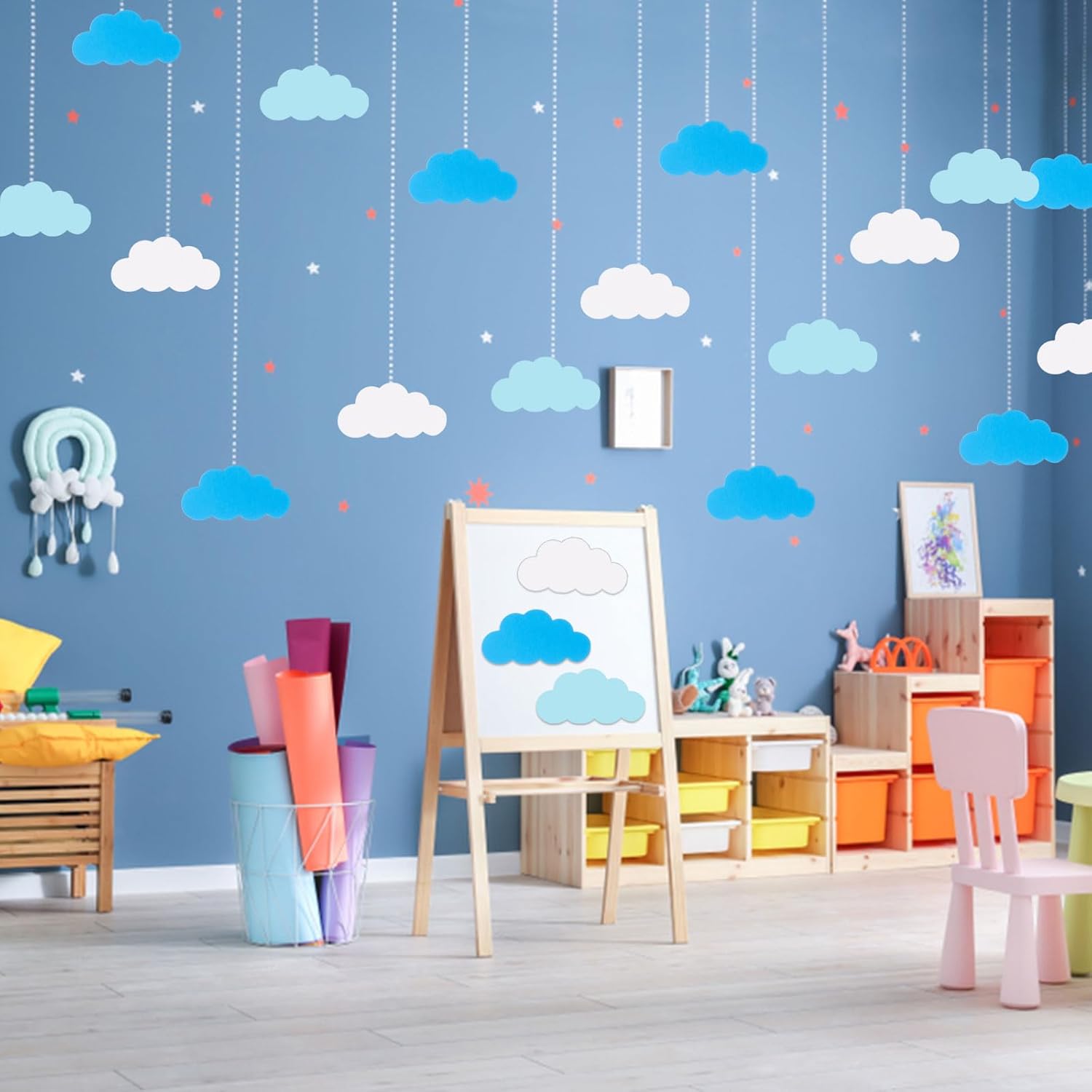 MixTeach 120 Piece Cloud Cutouts for Classroom Decorations