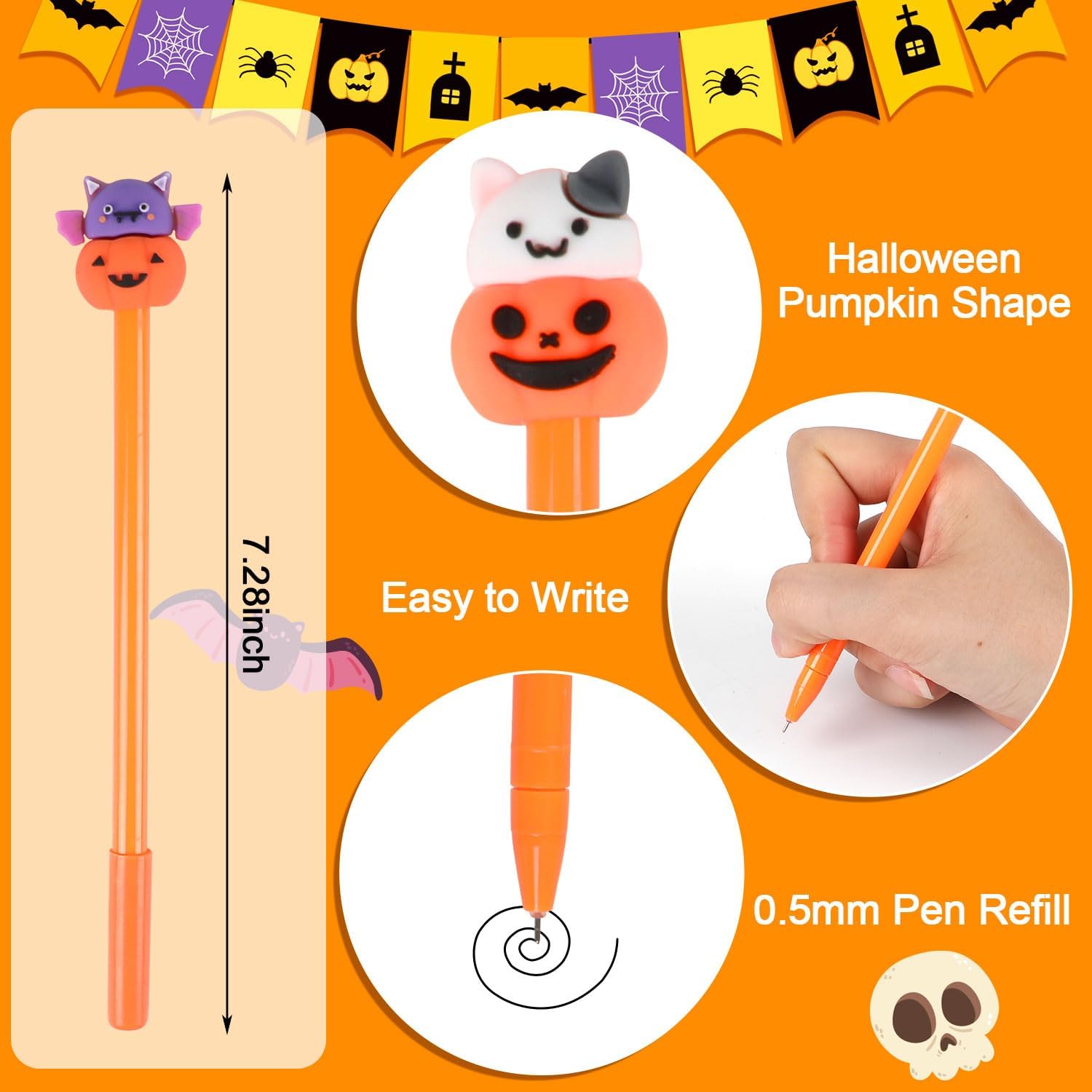 LOMIMOS 30 Pcs Halloween Gel Ink Pens