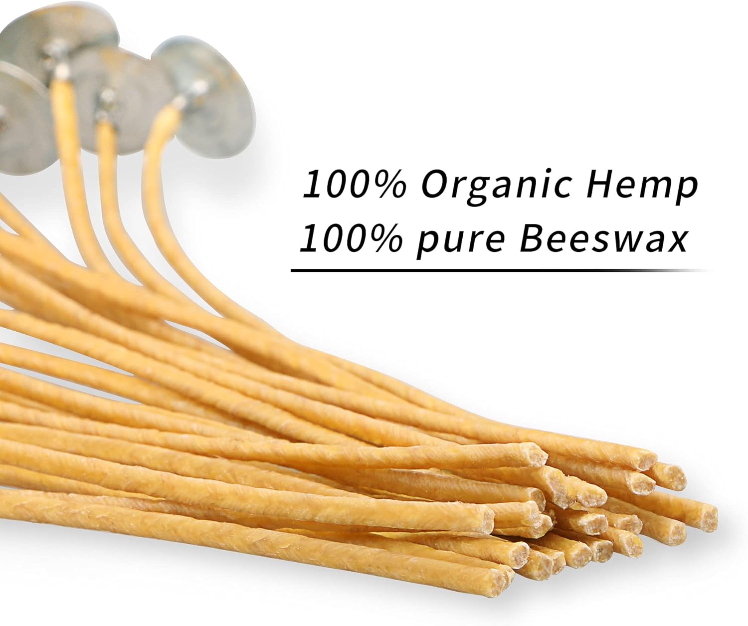 100 PCS 6 Inch Hemp Candle Wicks with Natural Beeswax
