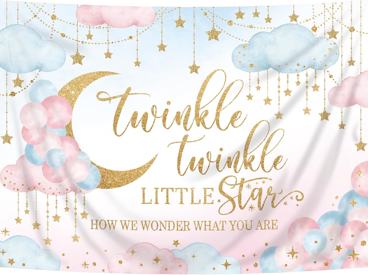 Homewelle Twinkle Twinkle Little Star Gender Reveal Backdrop 7x5 Feet