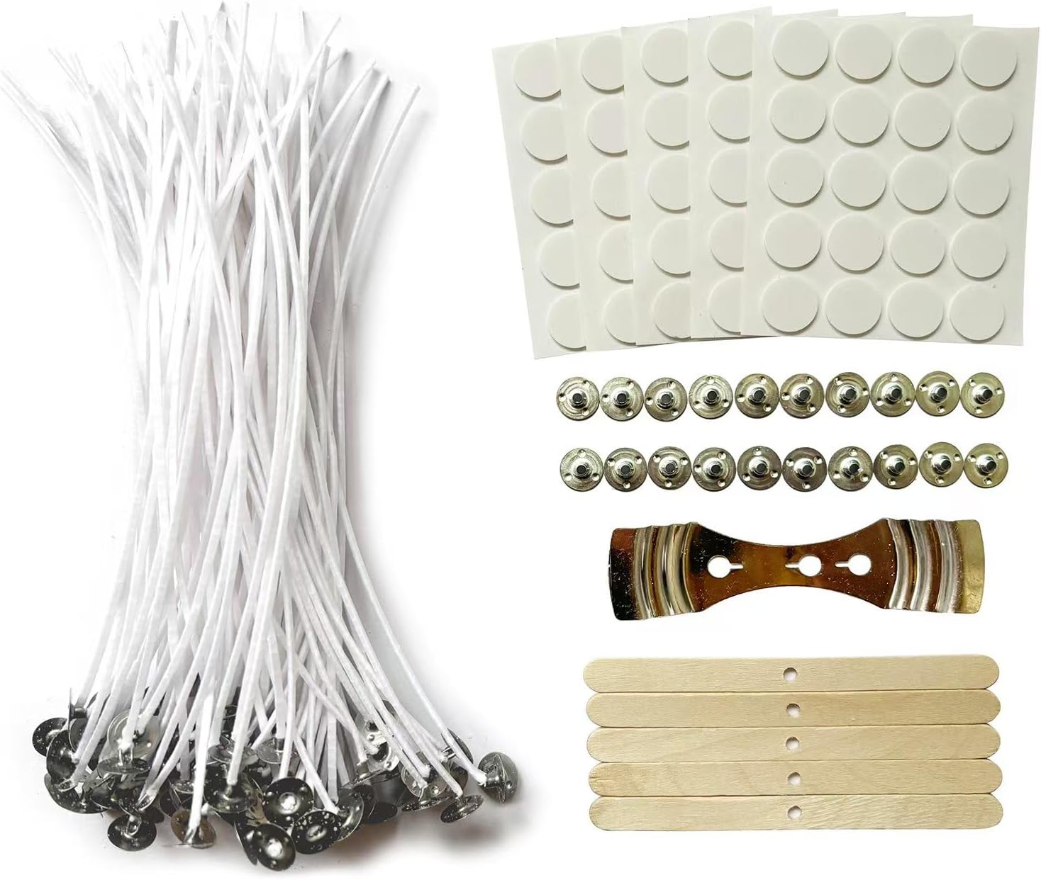100Pcs Candle Wicks 8 Inch Set with Accessories