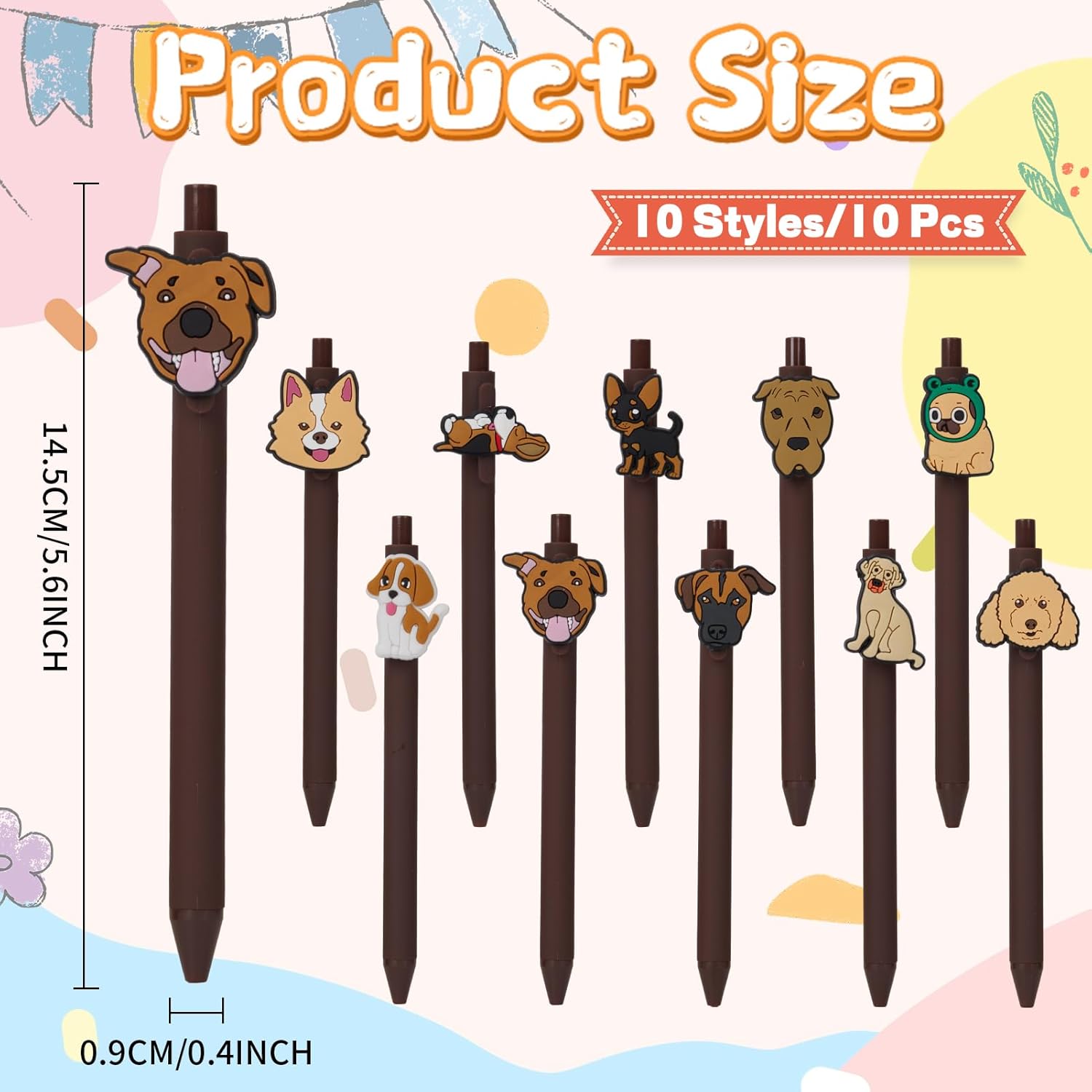 10 Pcs Kawaii Dog Theme Ballpoint Pens