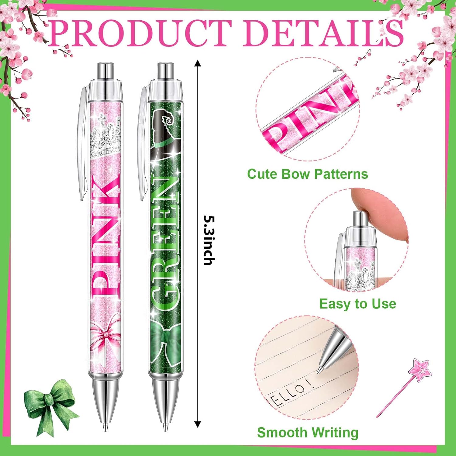 Honic 24 Pcs Witch Pens Bulk Set for Girls