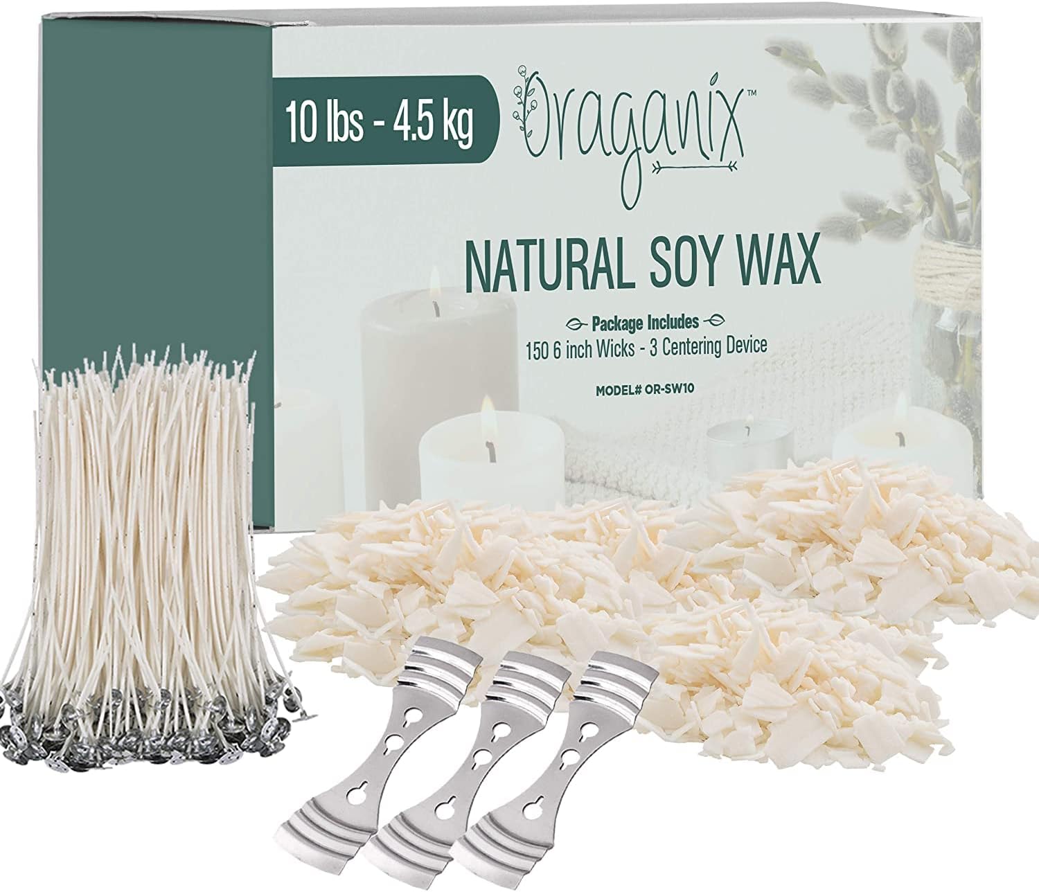 Oraganix 10 Lbs Soy Wax DIY Candle Kit