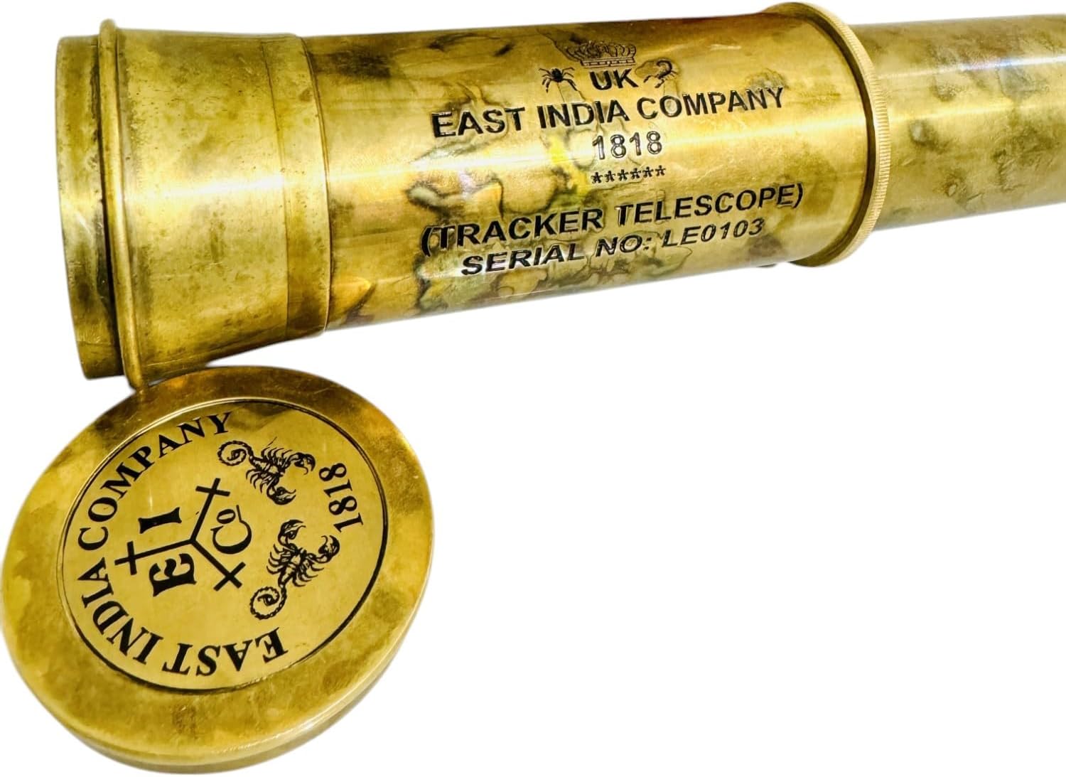 32 Inches Solid Brass Telescope with Antique Leather Cover