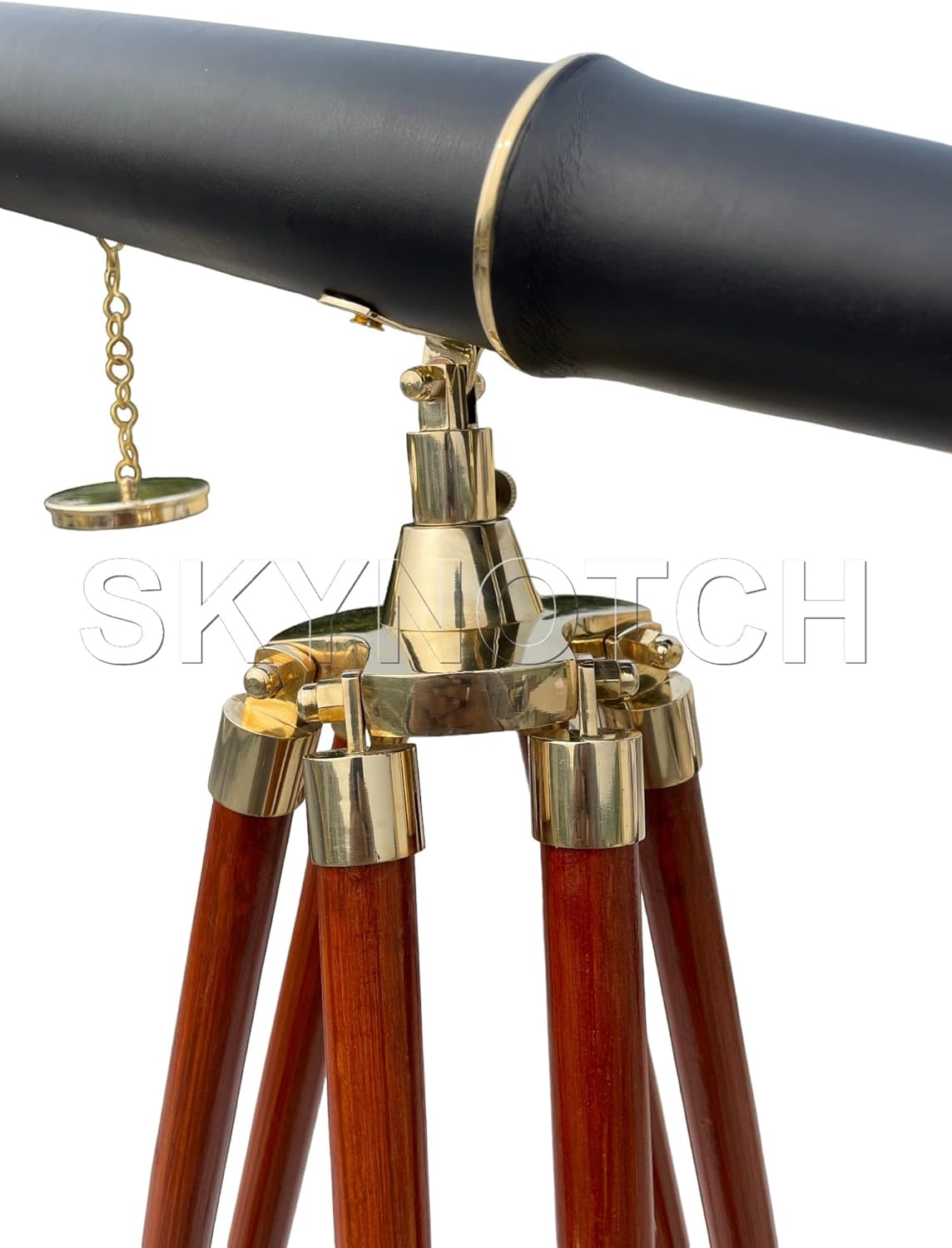 SKYNOTCH Nautical Brass Double Barrel Binocular With 62 Inch Wooden Stand