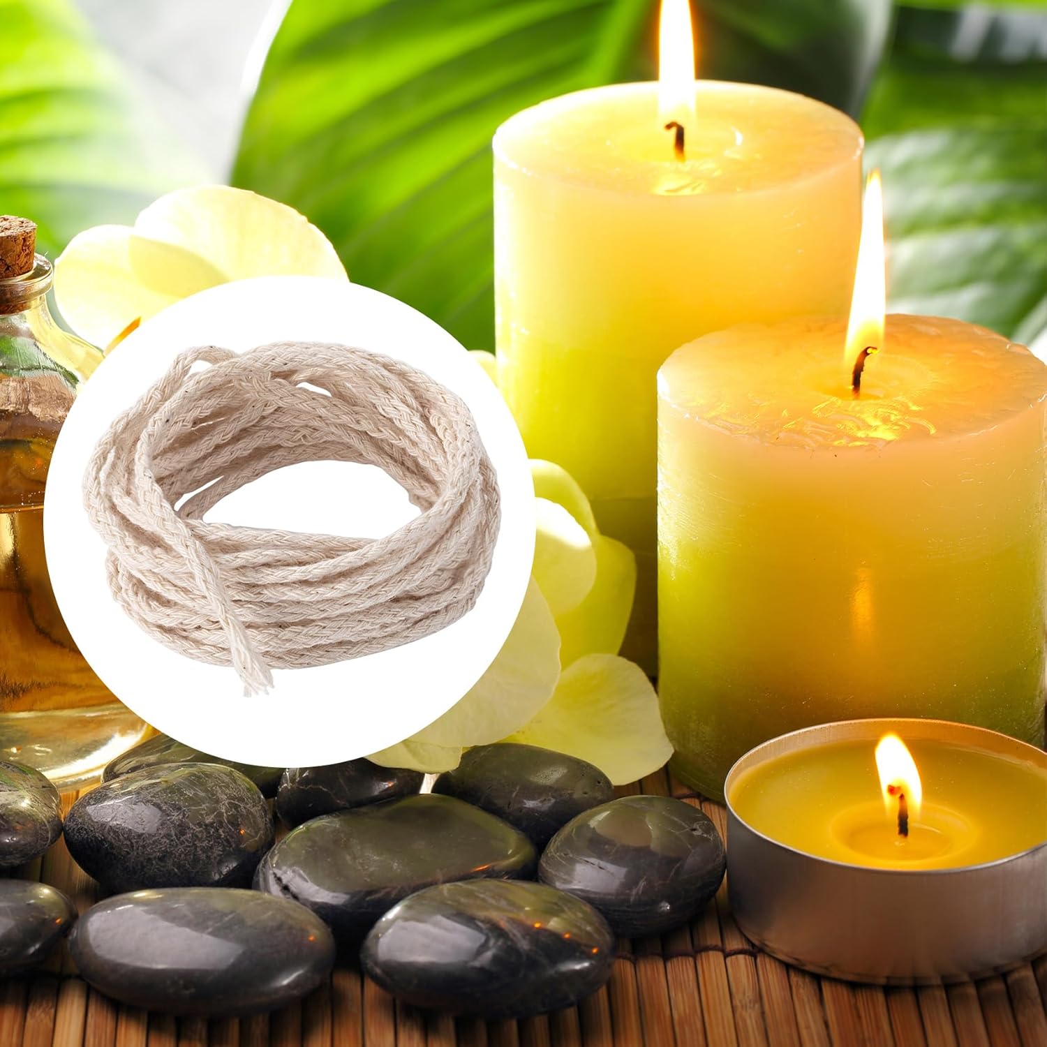 PAGOW 656 Feet Cream Candle Wicks Roll for DIY Crafts