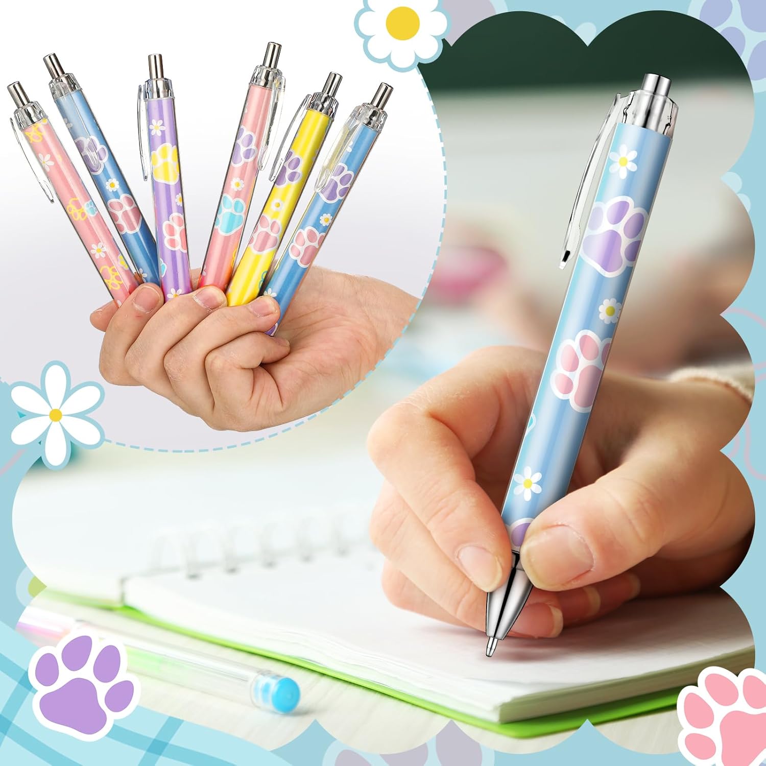 24 Pcs Blue Dog Pens for Party Classroom Office Supplies
