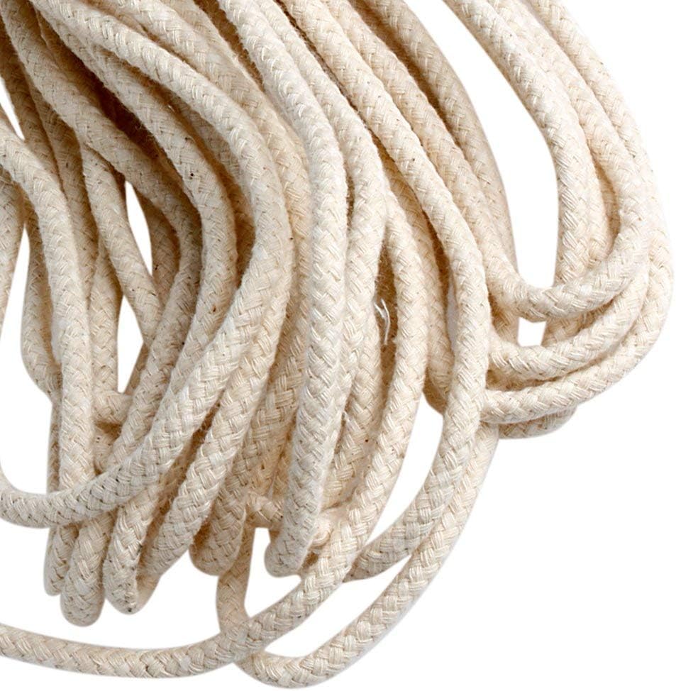10ft Cotton Oil Lamp Wicks 14 Inch Round 6mm 250 Ply Solid Braided