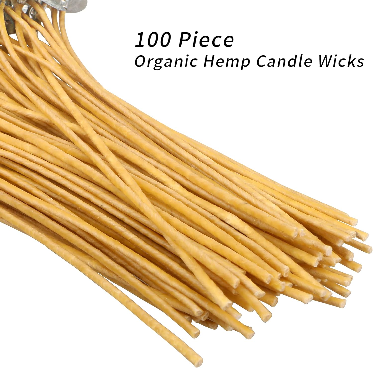 100 PCS 6 Inch Hemp Candle Wicks with Natural Beeswax
