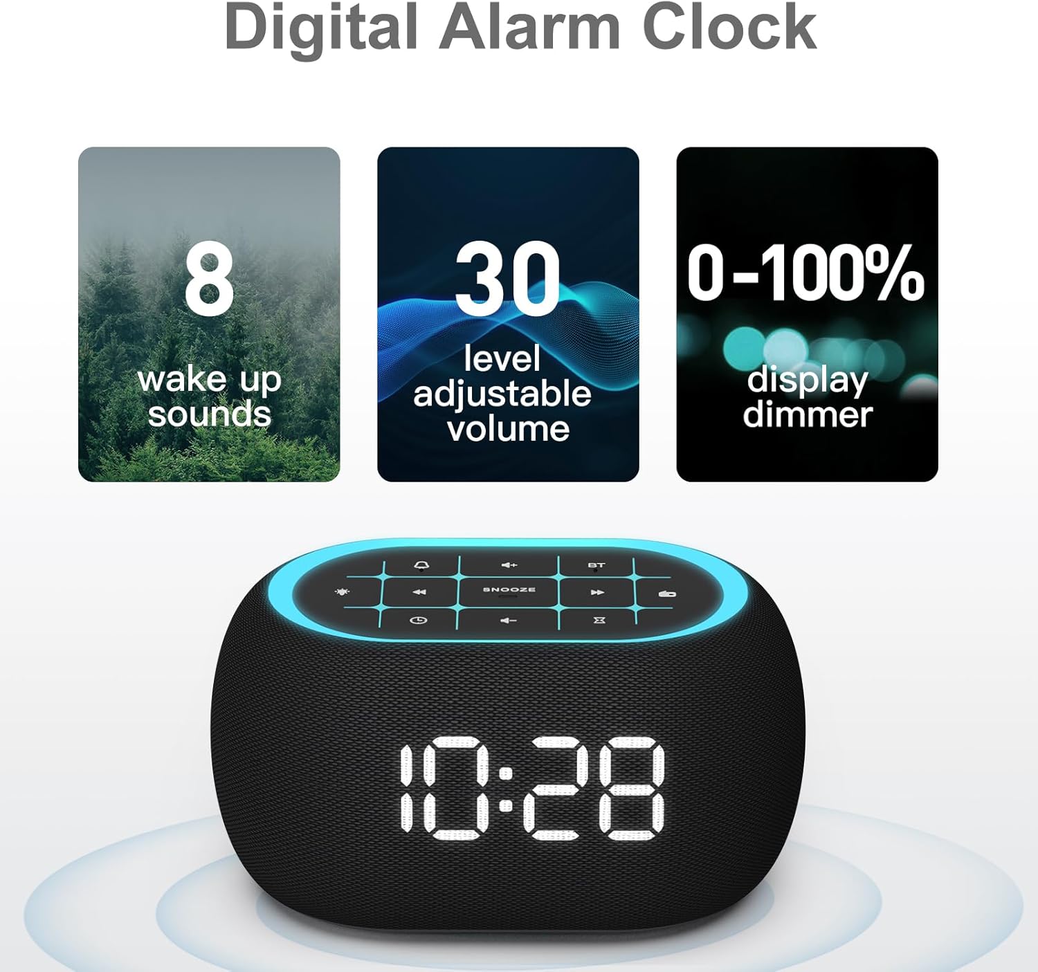 ANJANK Alarm Clock with FM Radio and Bluetooth Speaker