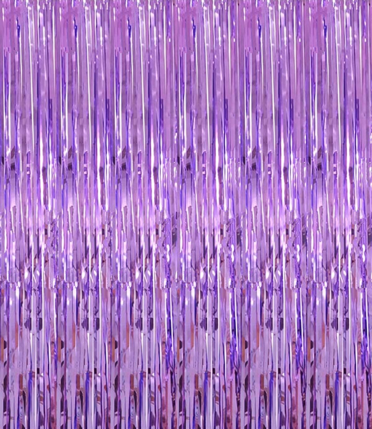 Light Purple Fringe Curtain Set 2pcs 32ft x 82ft