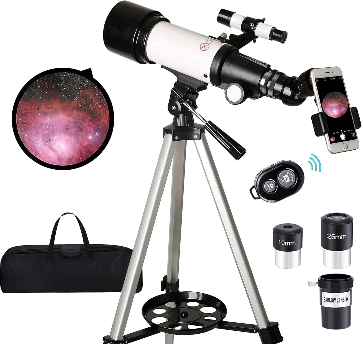 FASHIONARI 70mm Telescope with Wireless Remote for Kids and Beginners