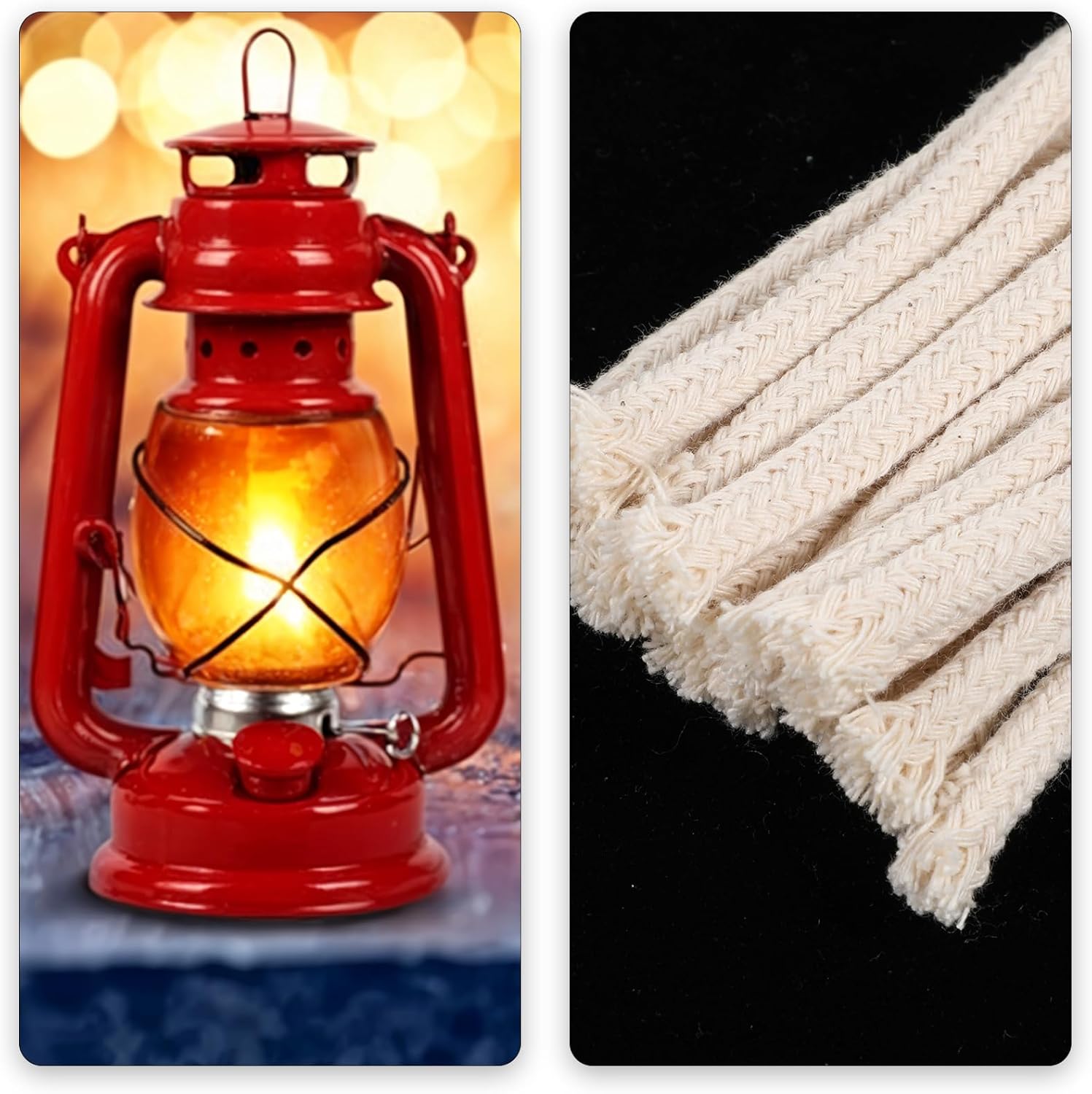 20 PCS Cotton Oil Lamp Wicks for Kerosene Lanterns and Oil Candles