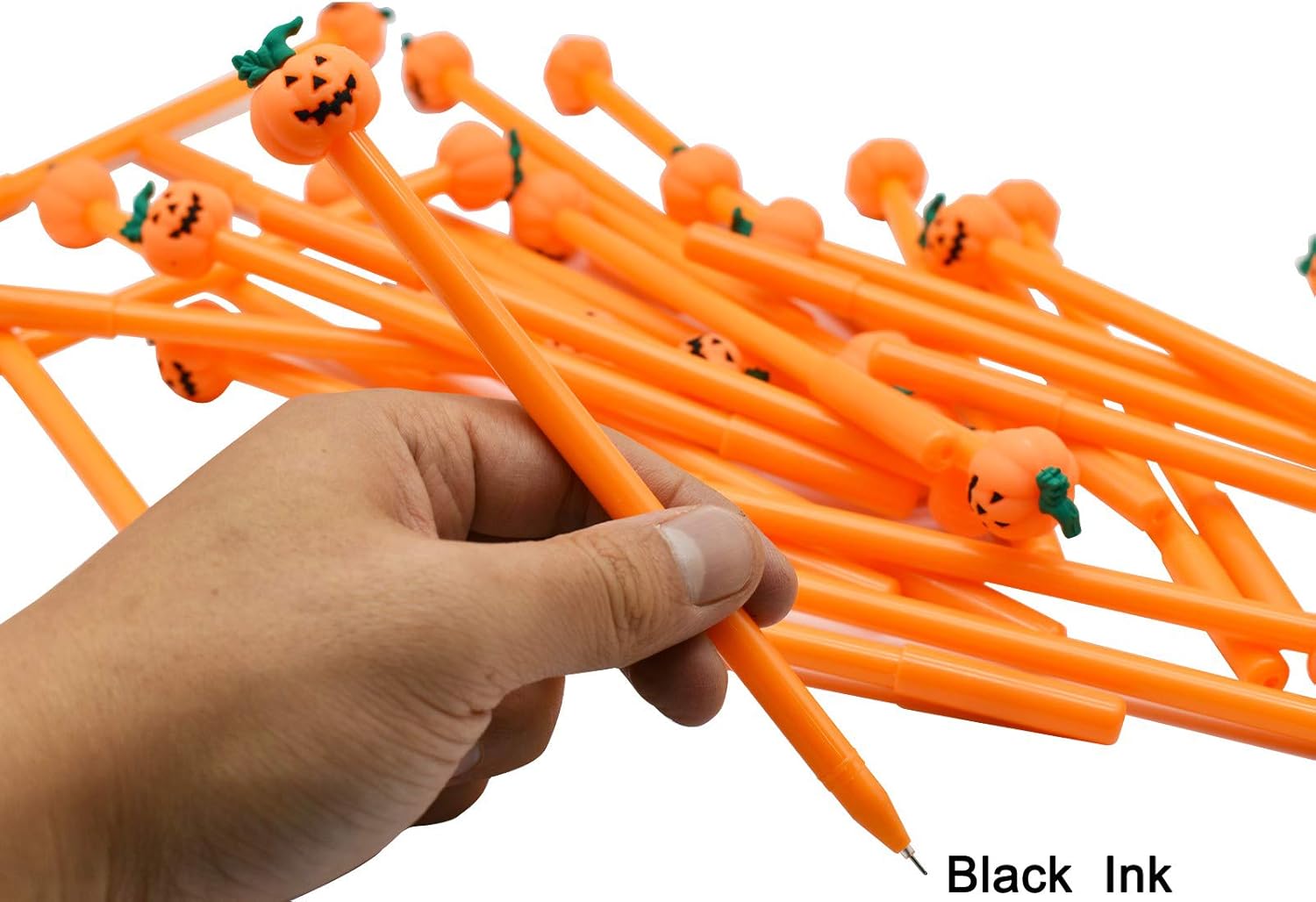 Maydahui 30 Pcs Halloween Pumpkin Shape Gel Ink Rollerball Pens
