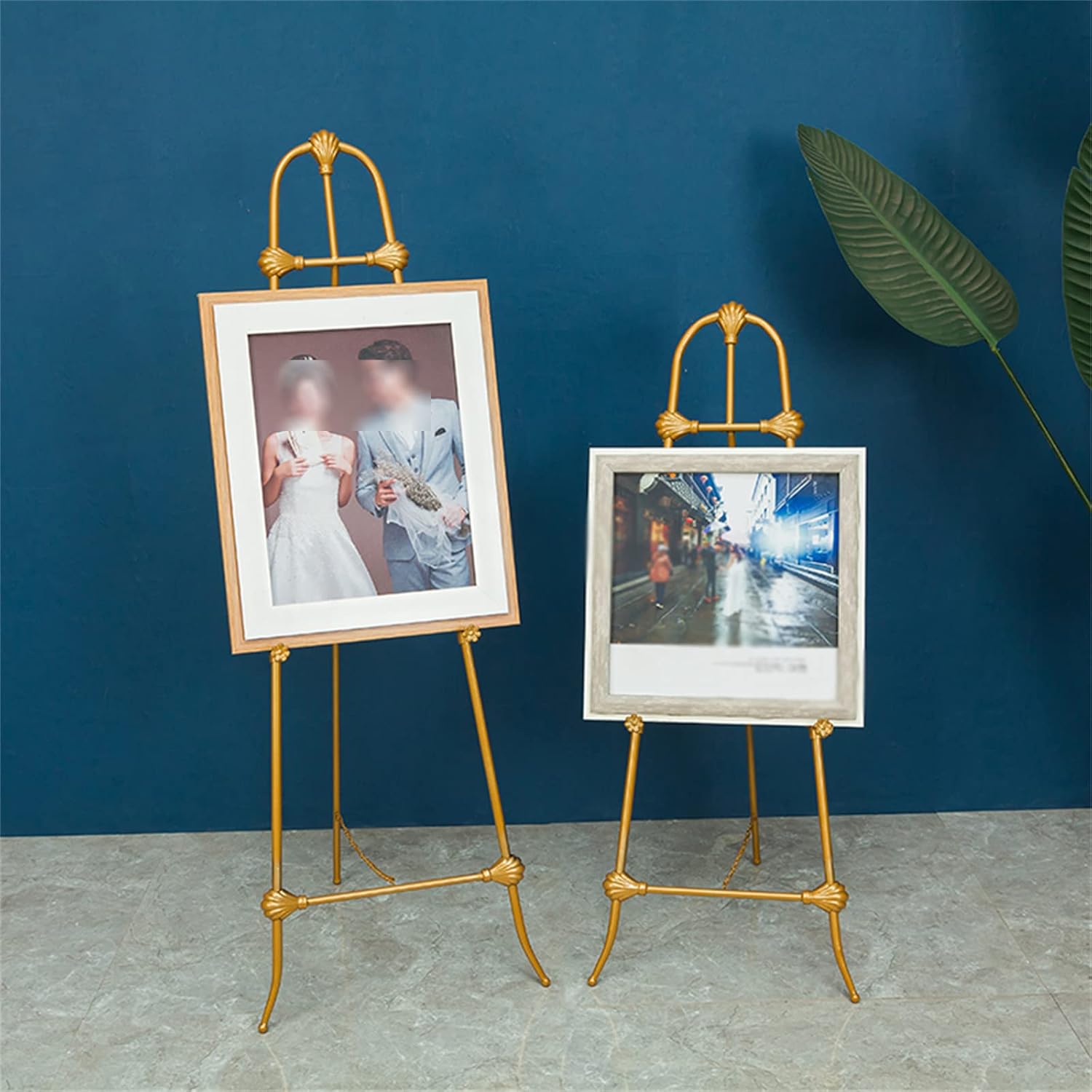 Gold Iron Easel Portable Folding Adjustable A-Frame Stand