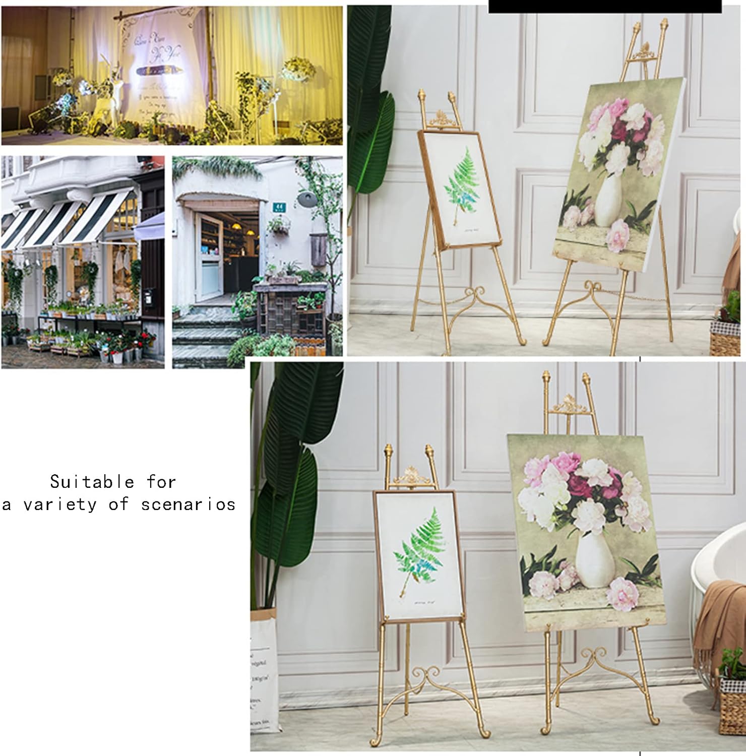 Gold Adjustable Display Easel 120cm Portable Stand