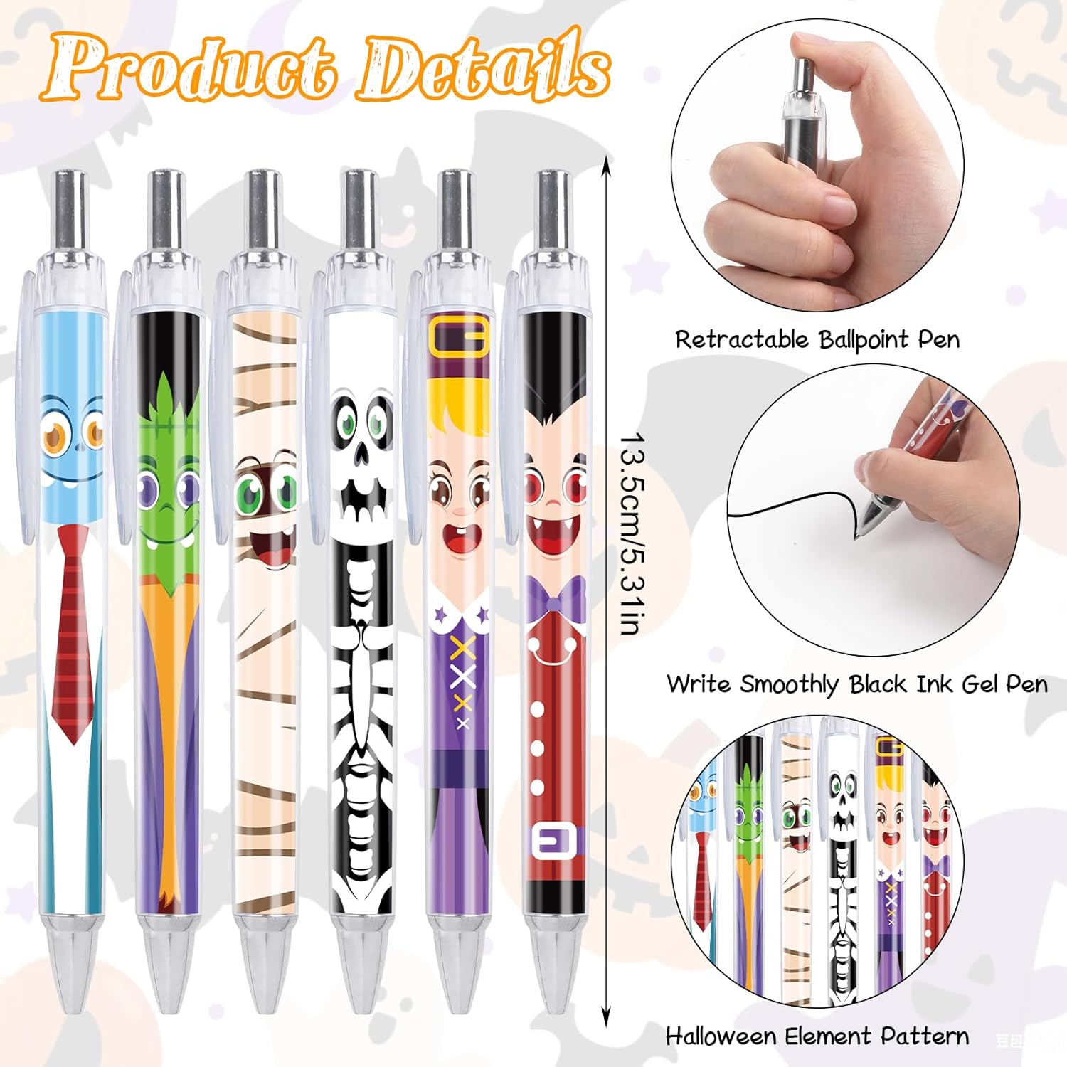 DIYASY 36 Pcs Halloween Pens Bulk Set