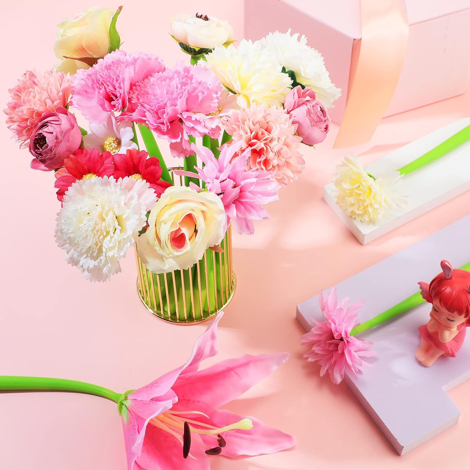 BBTO 24 Pcs Flower Pens Set for Women Gift