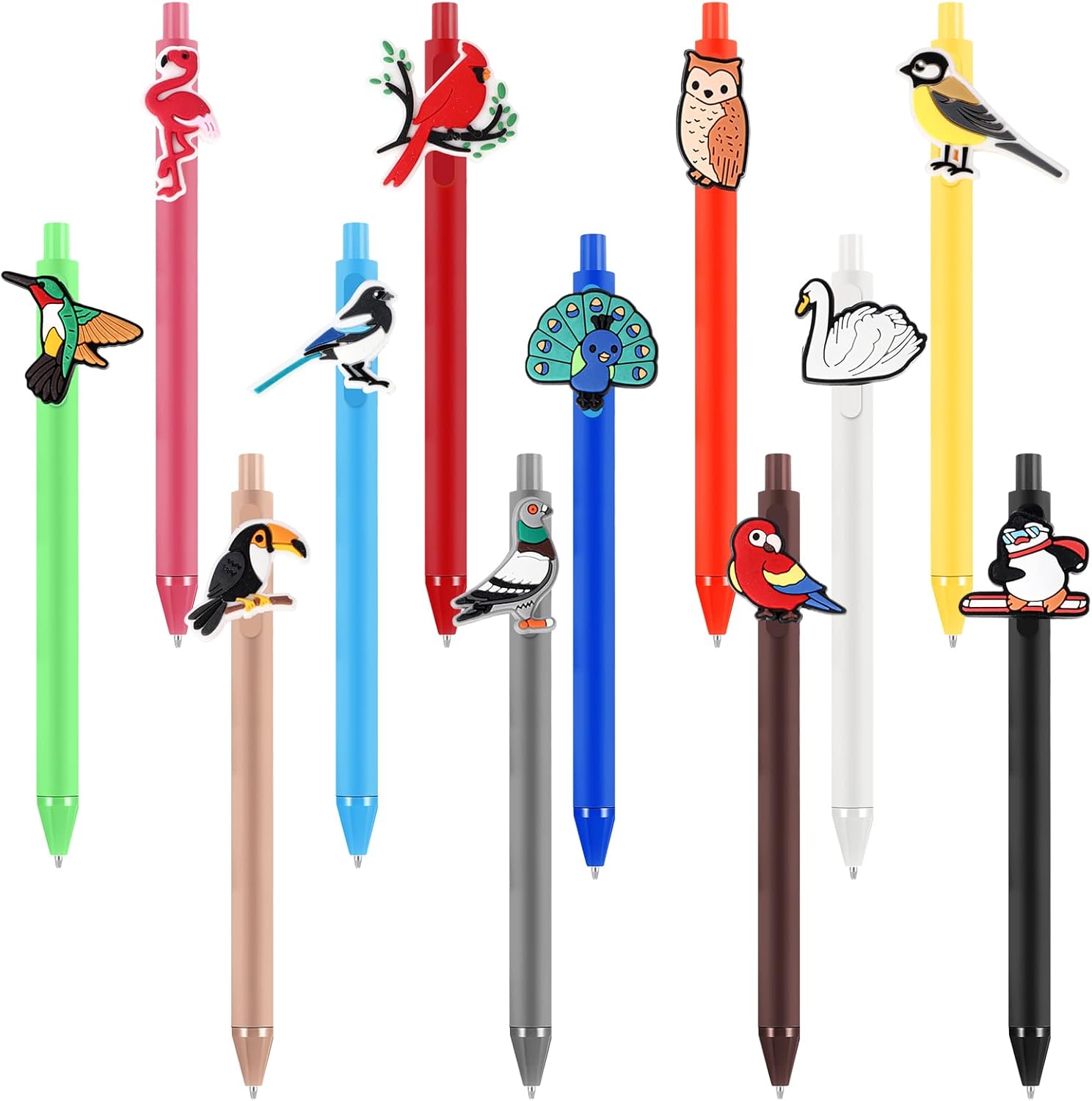 12 Pcs Bird Themed Ballpoint Pens for Bird Lovers
