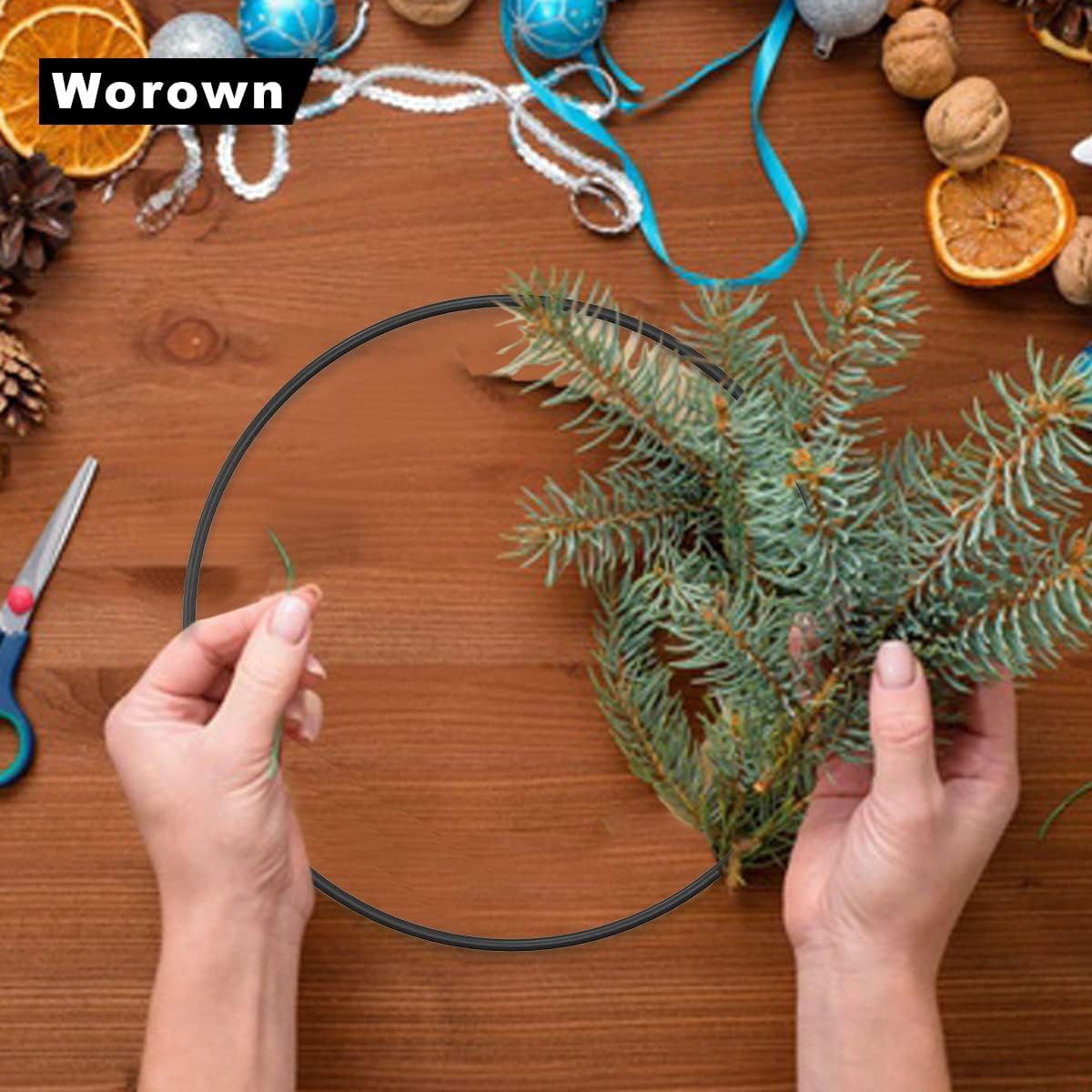 Worown 6 Pack 10 Inch Black Metal Hoops for Crafts