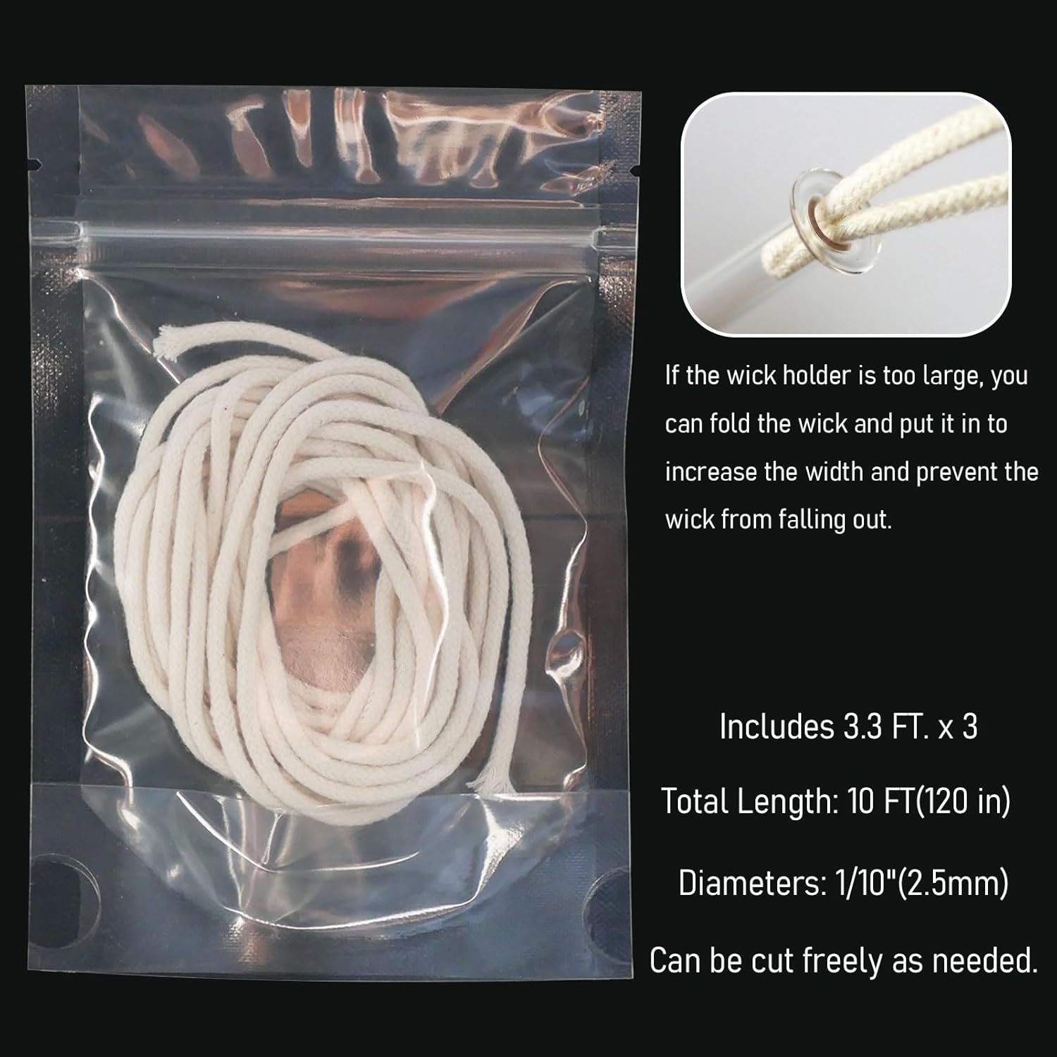 10 Ft Round 25mm Oil Lamp Wicks Replacement