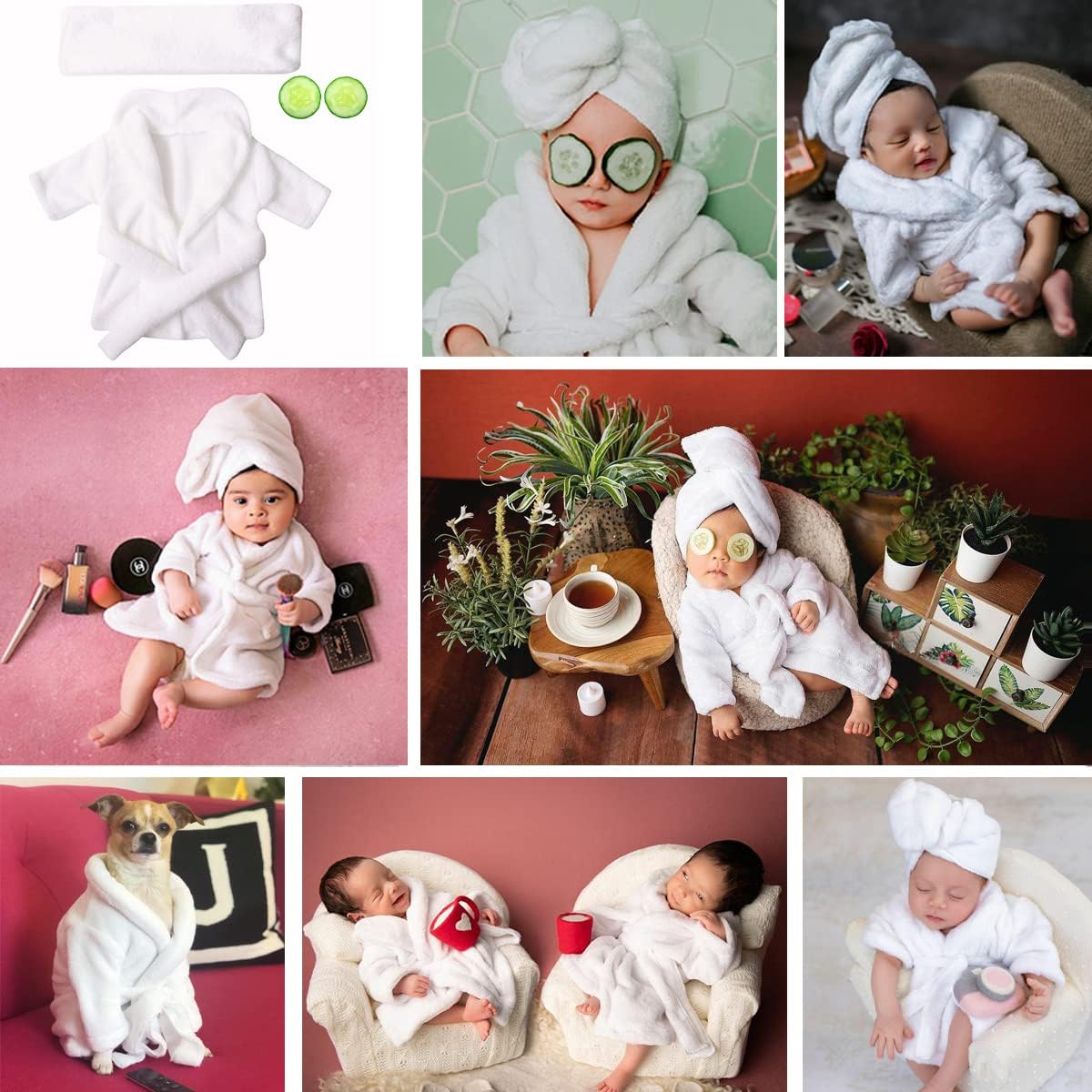 MG House Newborn Baby Photography Bathrobe Outfit Set