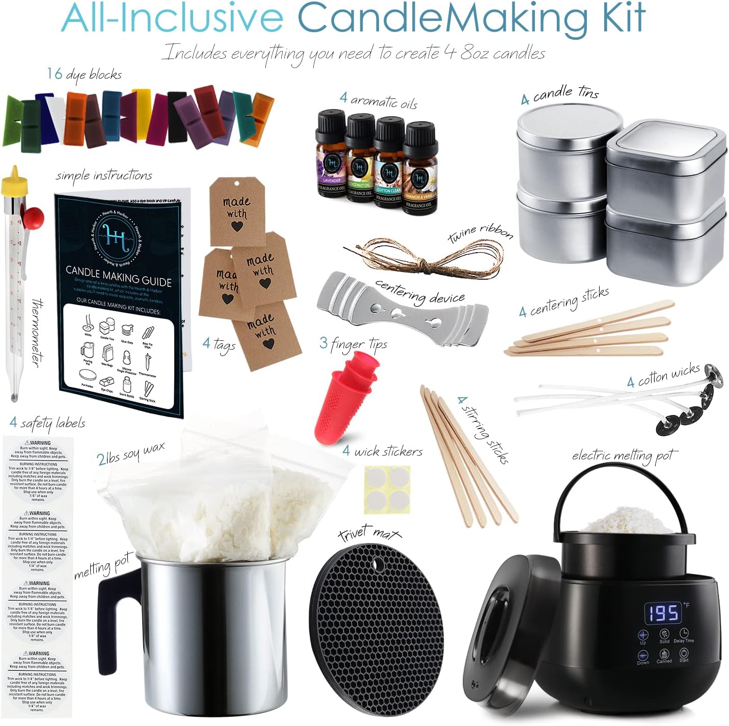 Hearth Harbor Soy Candle Kit for Adults