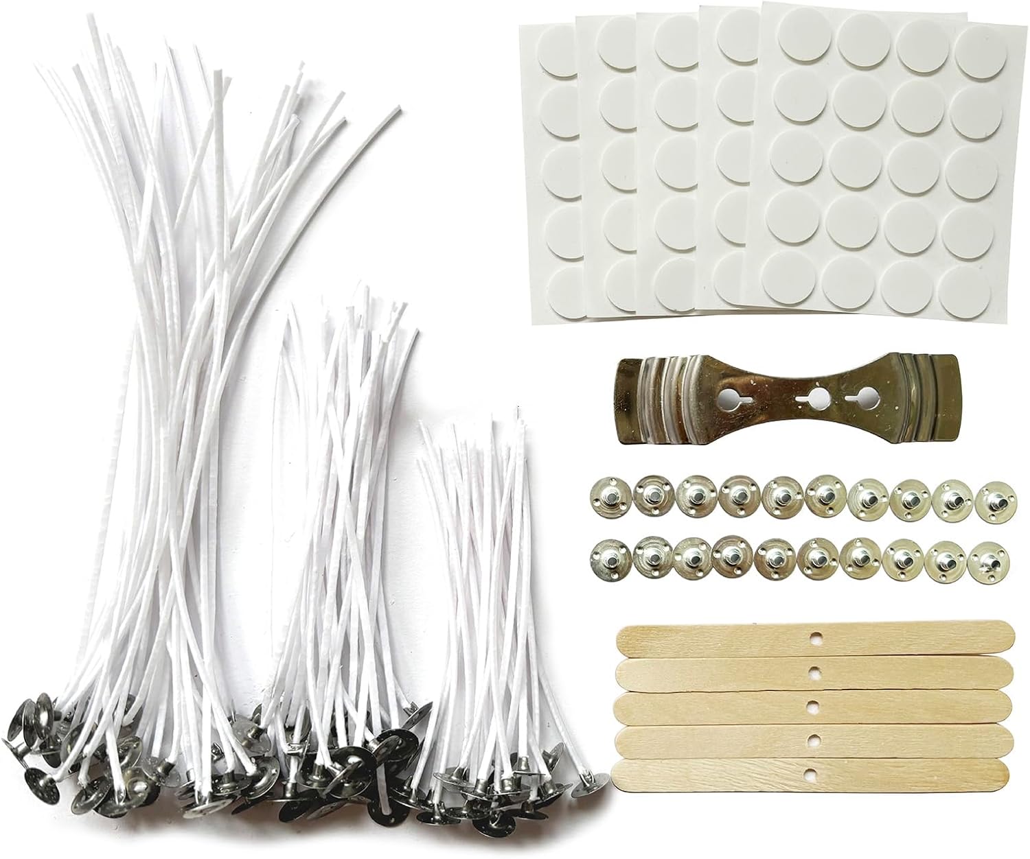 Blsmzlb Candle Wicks Set 30Pcs 4Inch 6Inch 8Inch 100pcs Stickers 5pcs Holder
