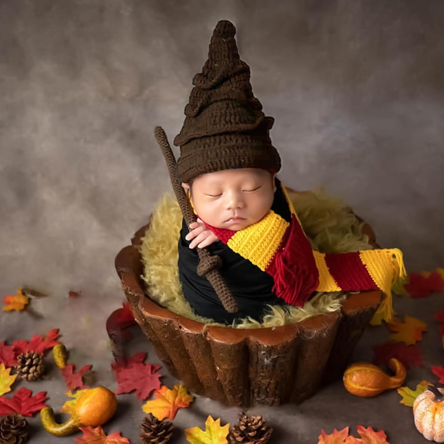 4PCS Newborn Wizard Costume Props Set