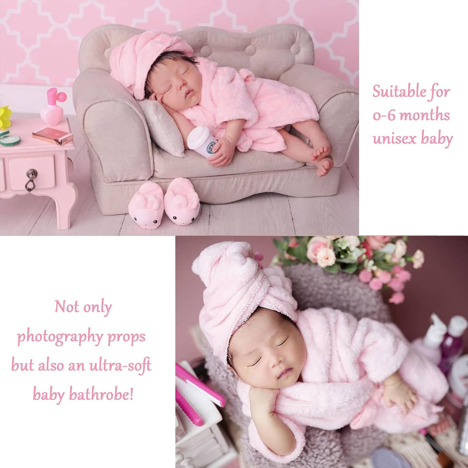Soft MG House Baby Bathrobe Photography Set
