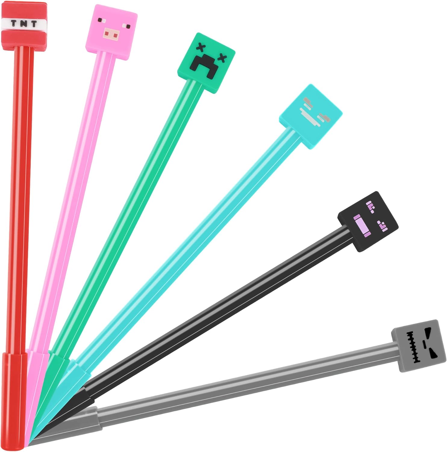 24 Pcs Pixel Miner Themed Gel Pens Party Favors