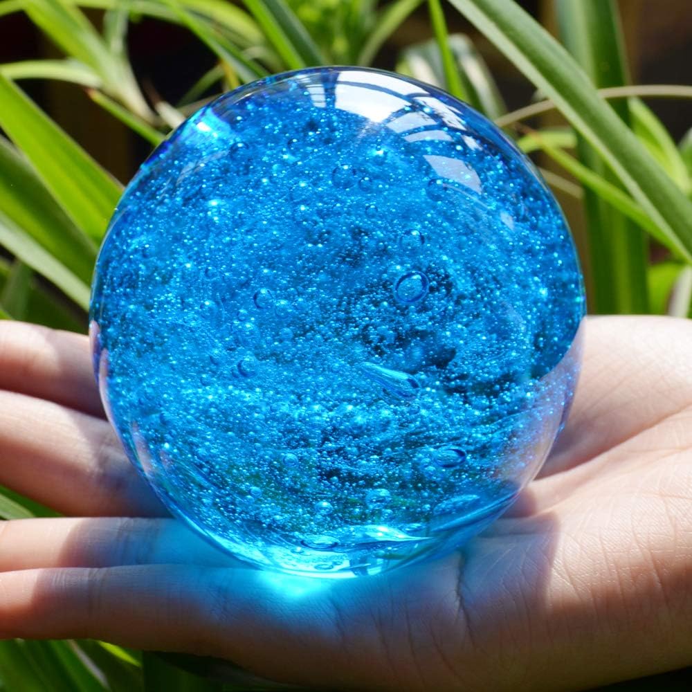 Eustuma Hand Blown Glass Ocean Bubbles Figurine