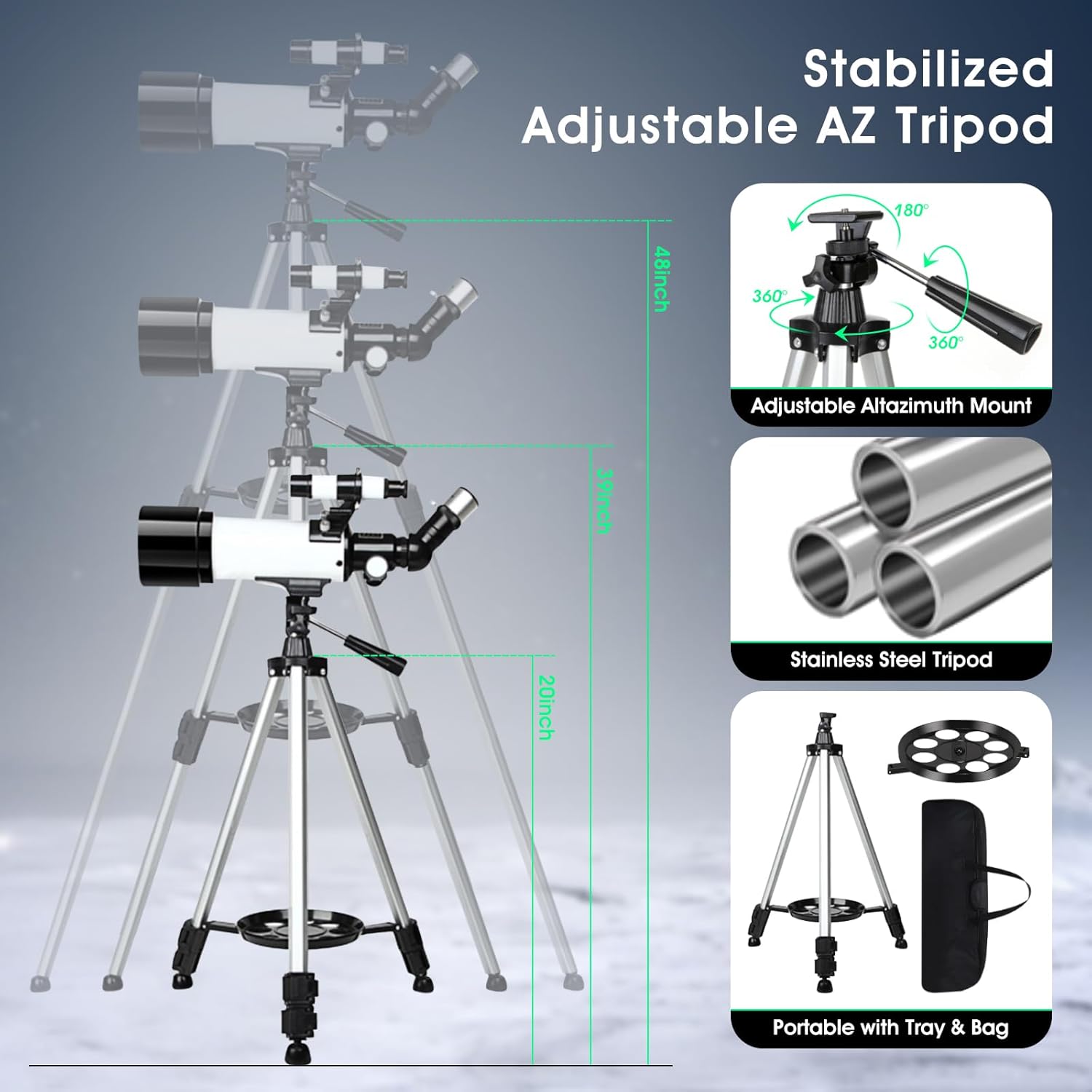 FASHIONARI 70mm Telescope with Wireless Remote for Kids and Beginners