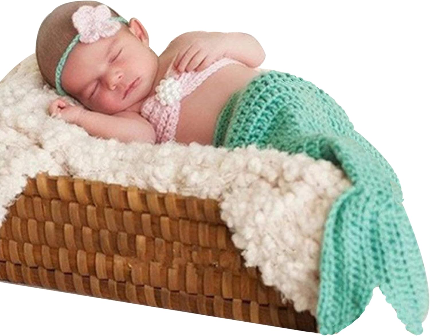 MG House Baby Mermaid Costume Set for Newborn Photography
