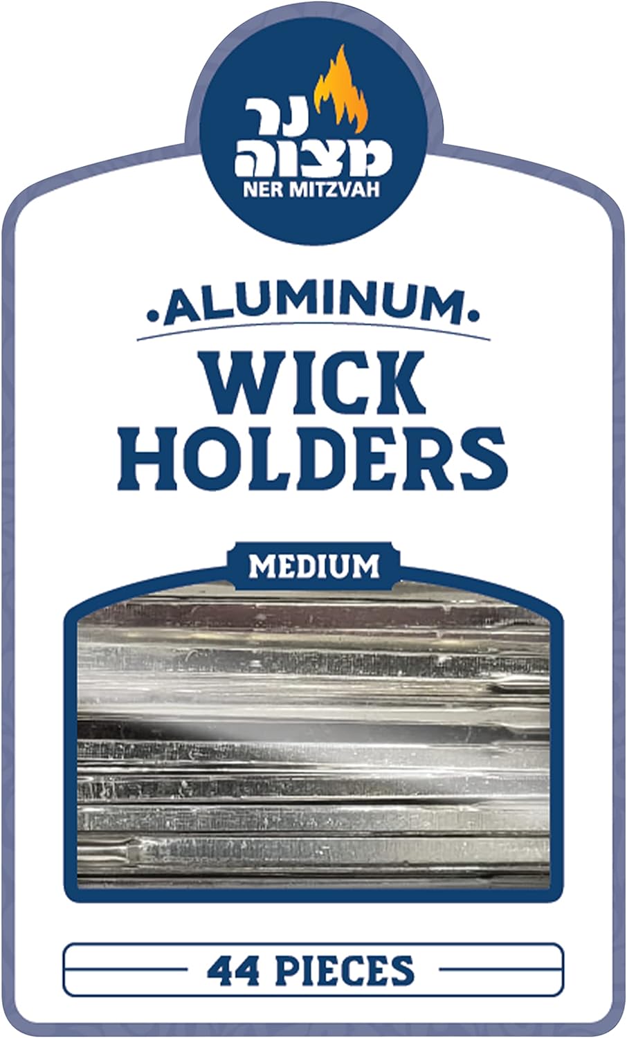 Ner Mitzvah Aluminum Wick Holders 44 Pack Medium