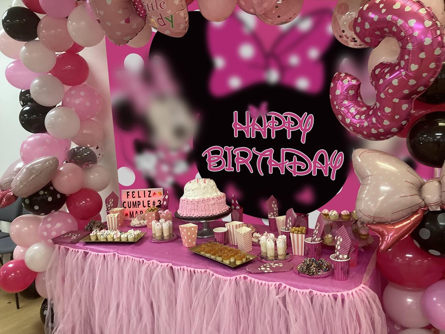 BWW Cartoon Mouse Baby Shower Backdrop 7x5ft