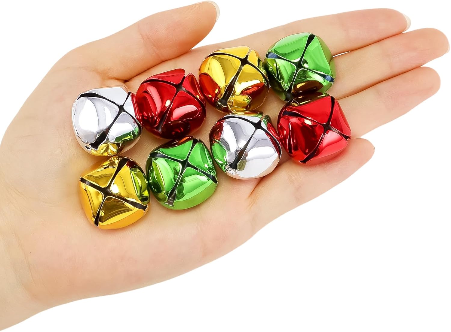 LIGHOON Jingle Bells 1 Inch Metal Craft Decor 50 Pcs