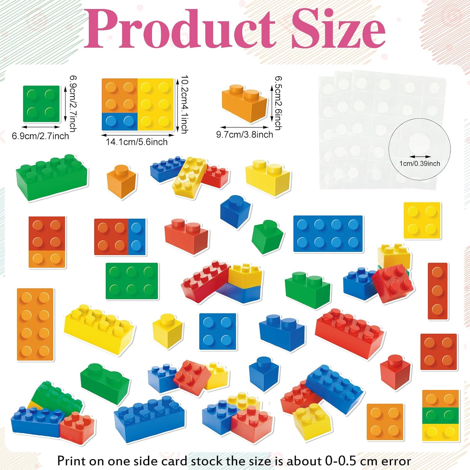 Seajan 72 Pcs Building Blocks Wall Cutouts Decorations