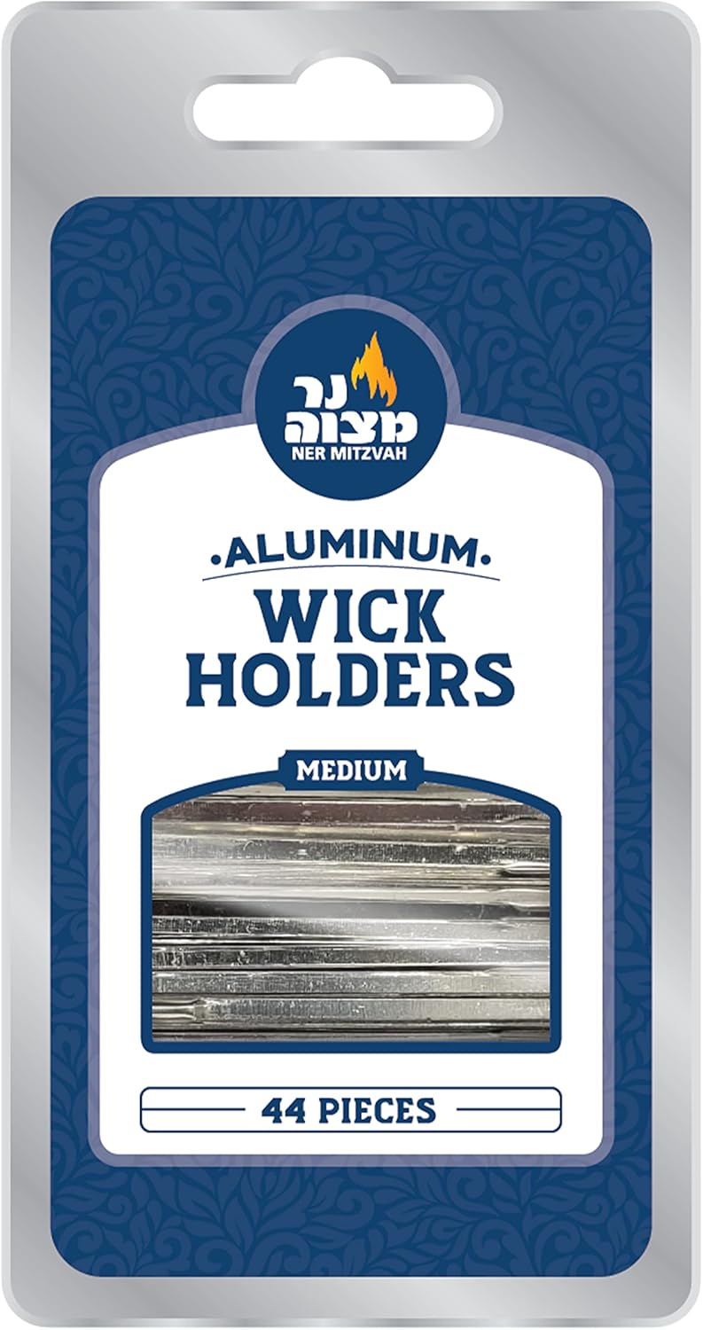 Ner Mitzvah Aluminum Wick Holders 44 Pack Medium