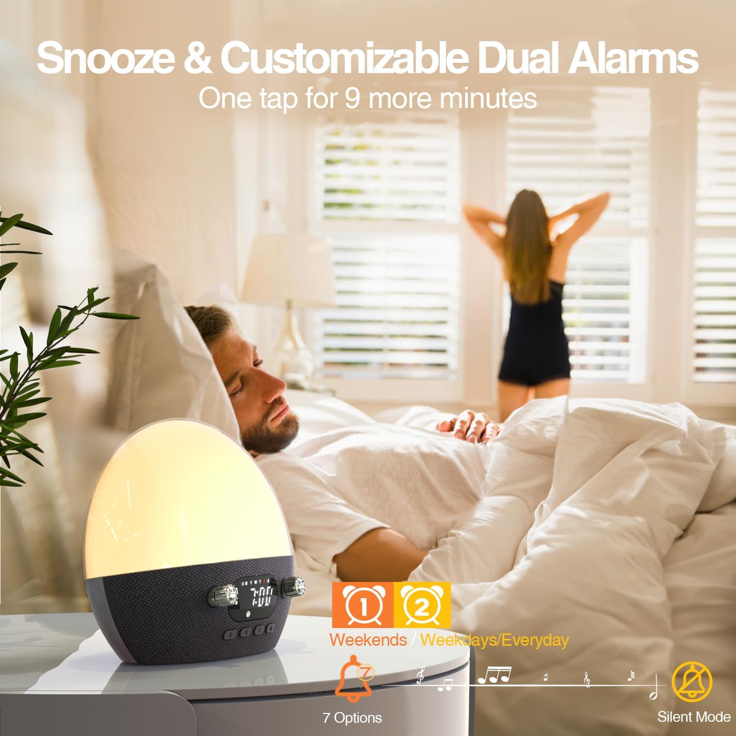 MOMILLA Sunrise Alarm Clock with Bluetooth Speaker