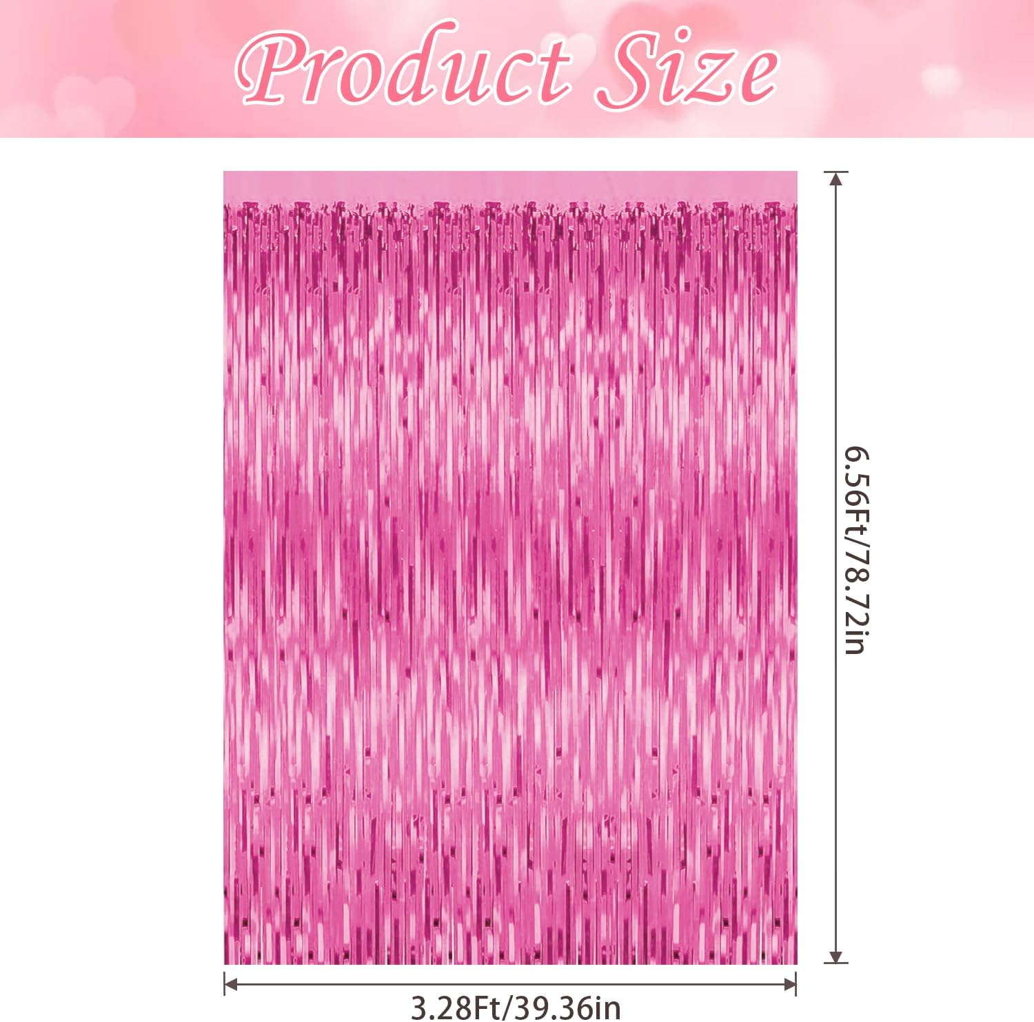 3 Pack Pink Tinsel Backdrop Decorations