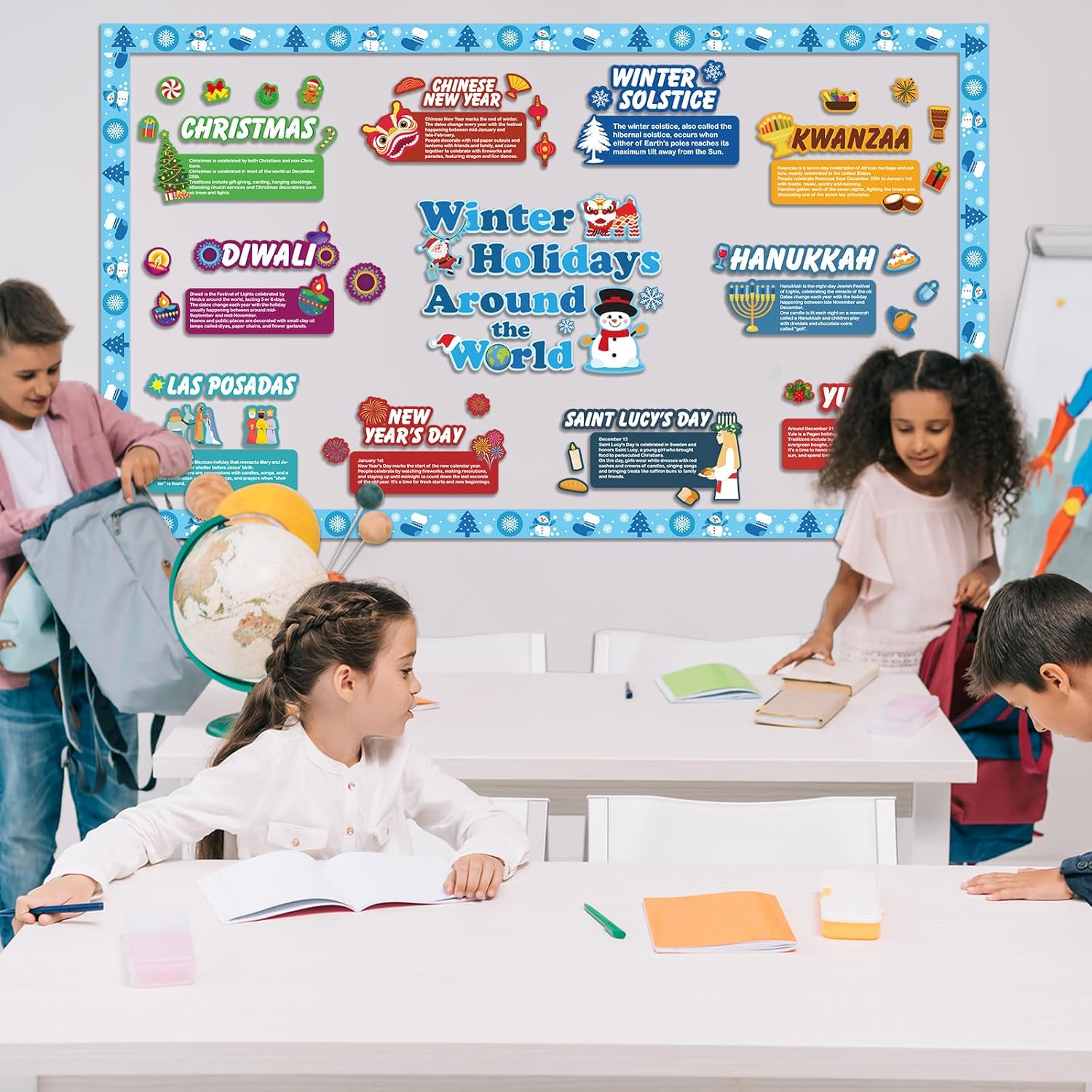 Winter Holidays Around The World Bulletin Board Set