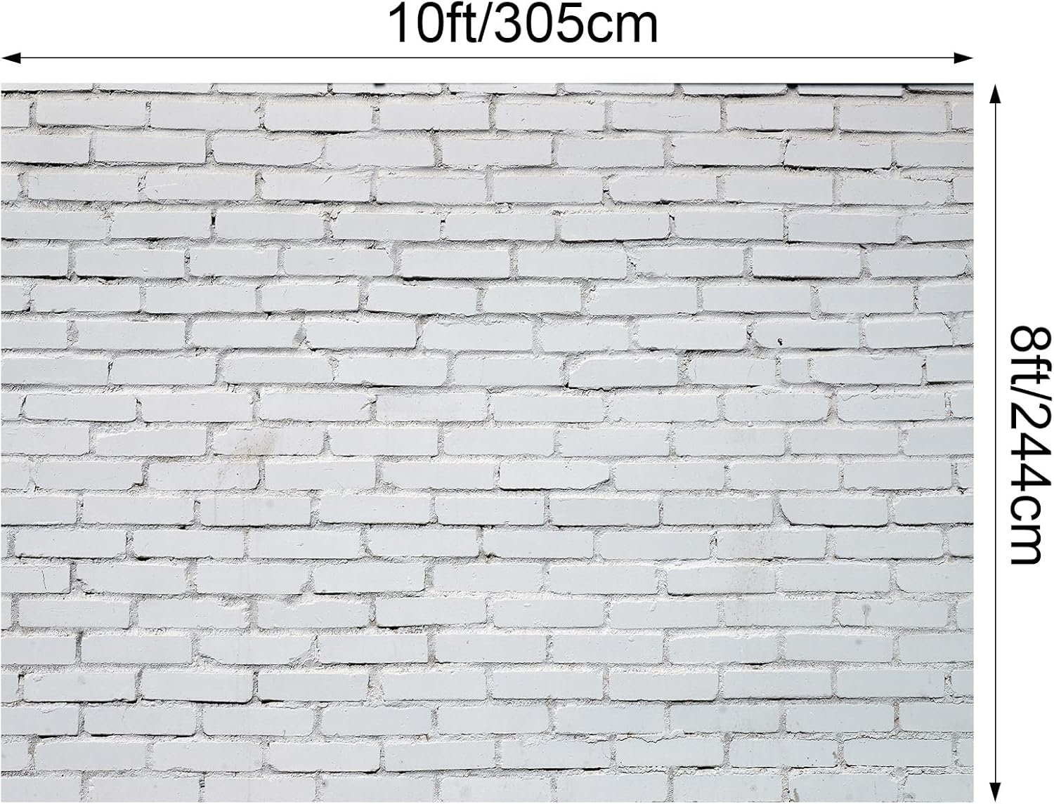10x8 ft White Brick Wall Photo Backdrop