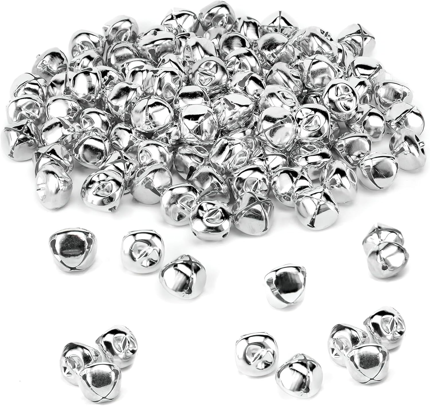 MCPINKY 170PCS Silver Jingle Bells 05 Inch