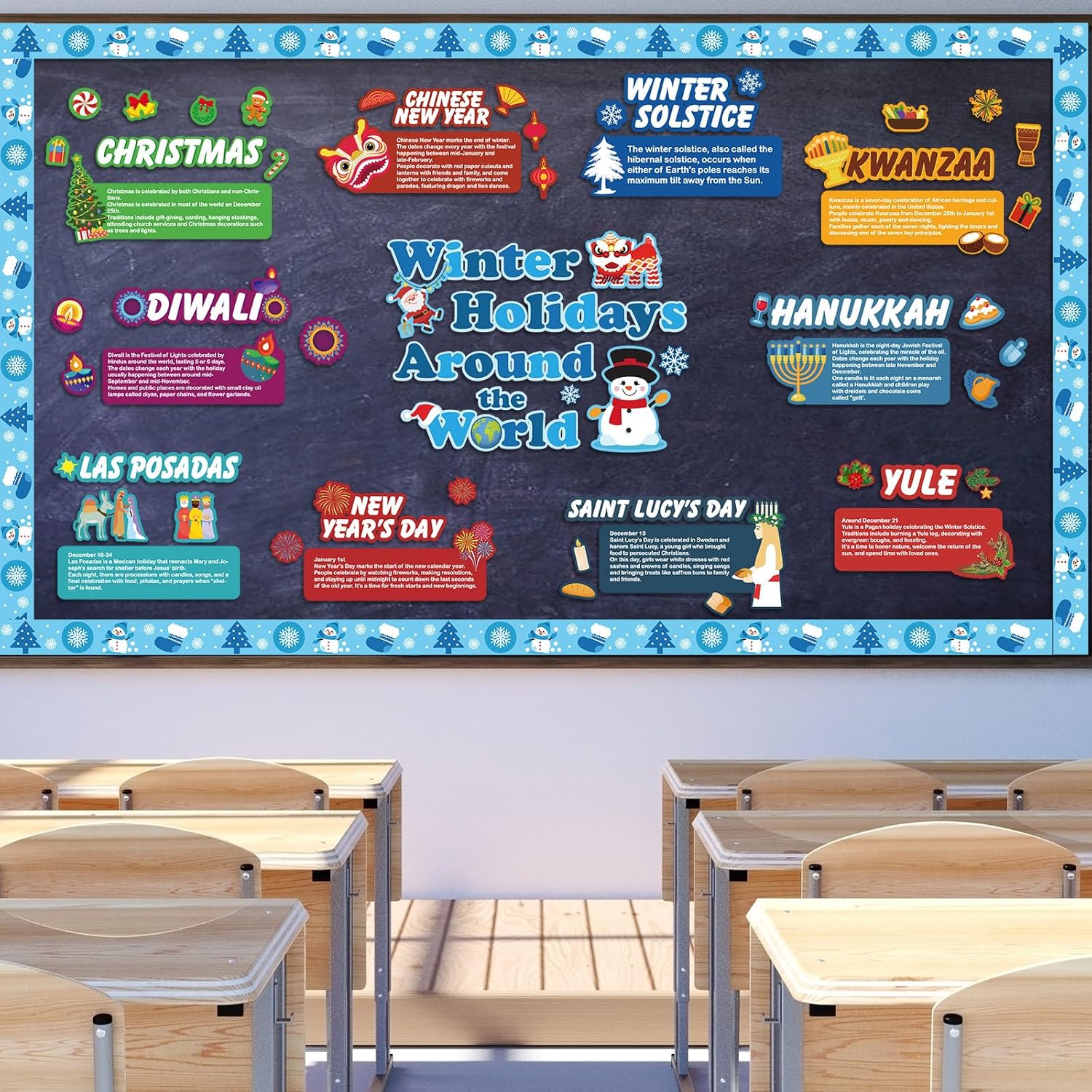 Winter Holidays Around The World Bulletin Board Set
