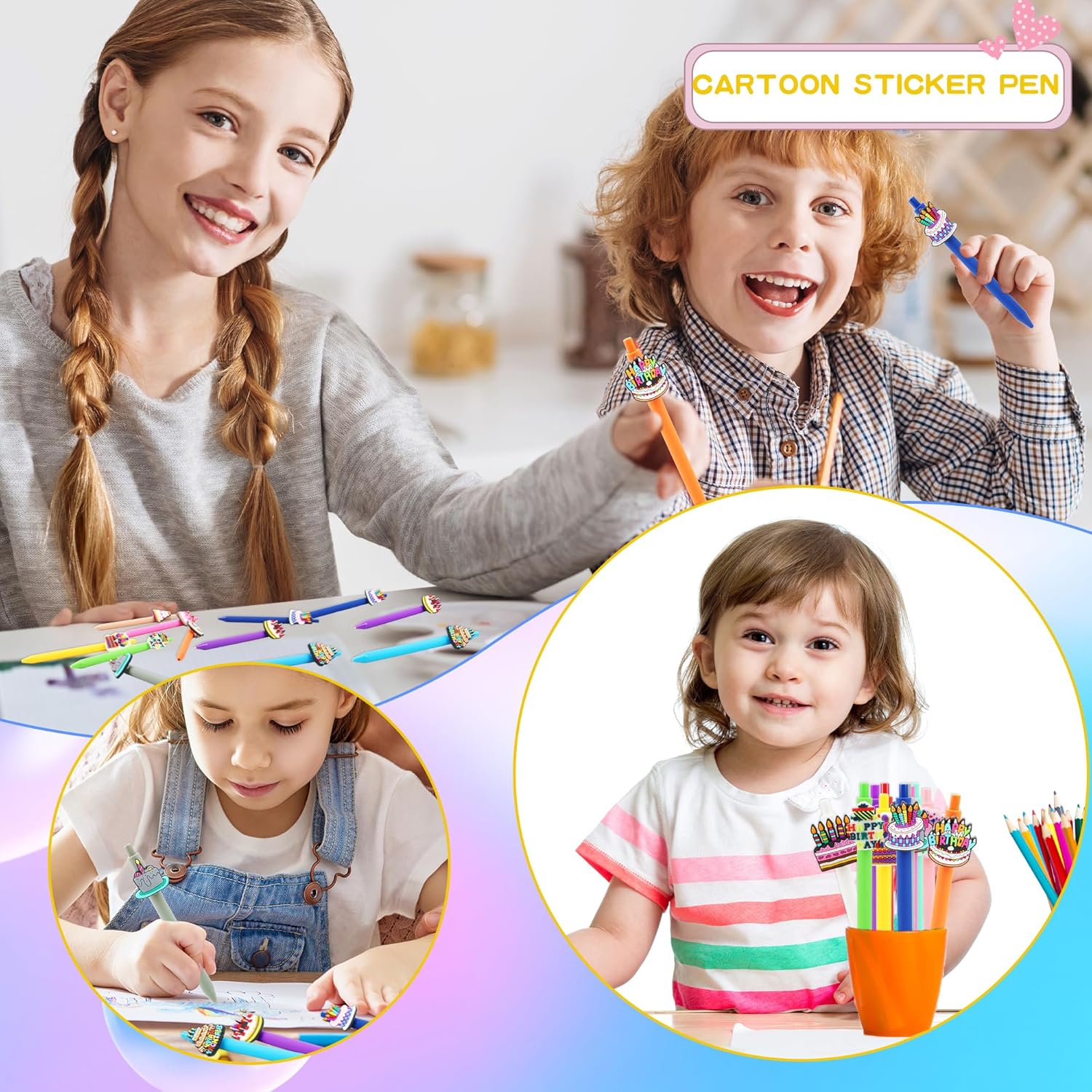 26 Pcs Cute Birthday Themed Ballpoint Pens